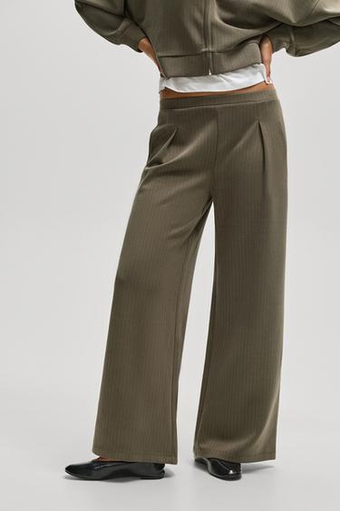 Flowing wide-leg trousers — DARK KHAKI 2