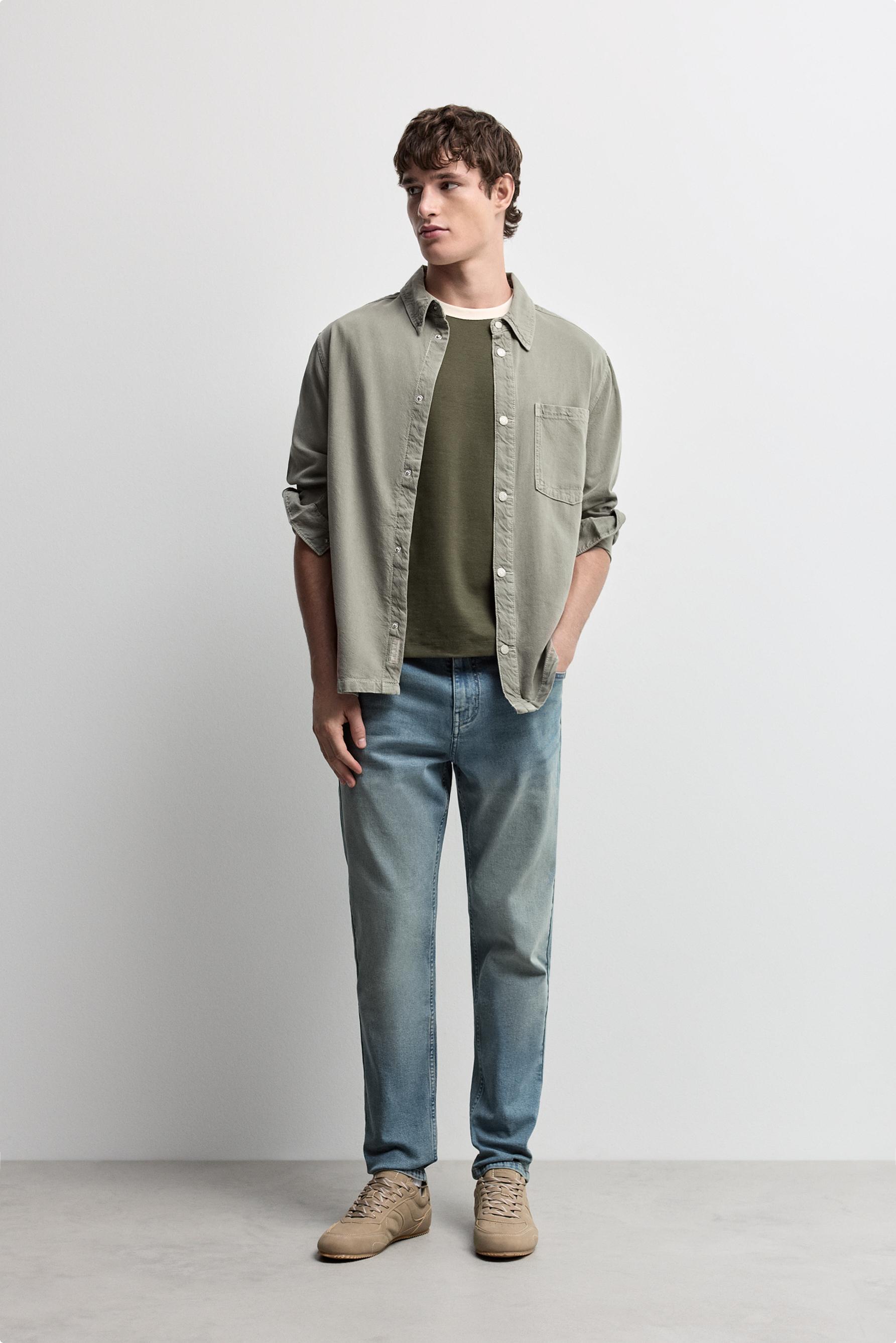Lightweight denim overshirt — GREEN