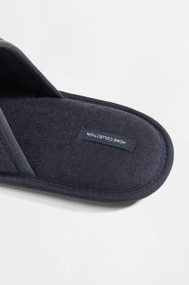 Waffle-knit house slippers — NAVY BLUE 4