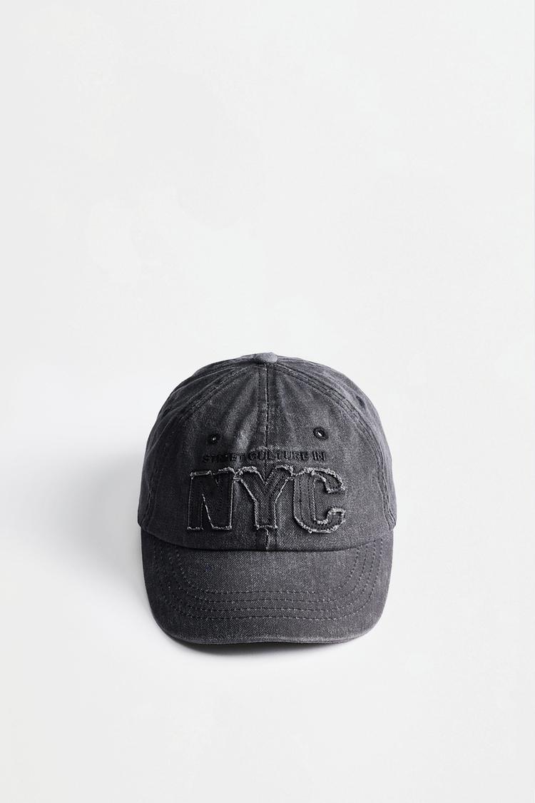 NYC embroidered cap — BLACK