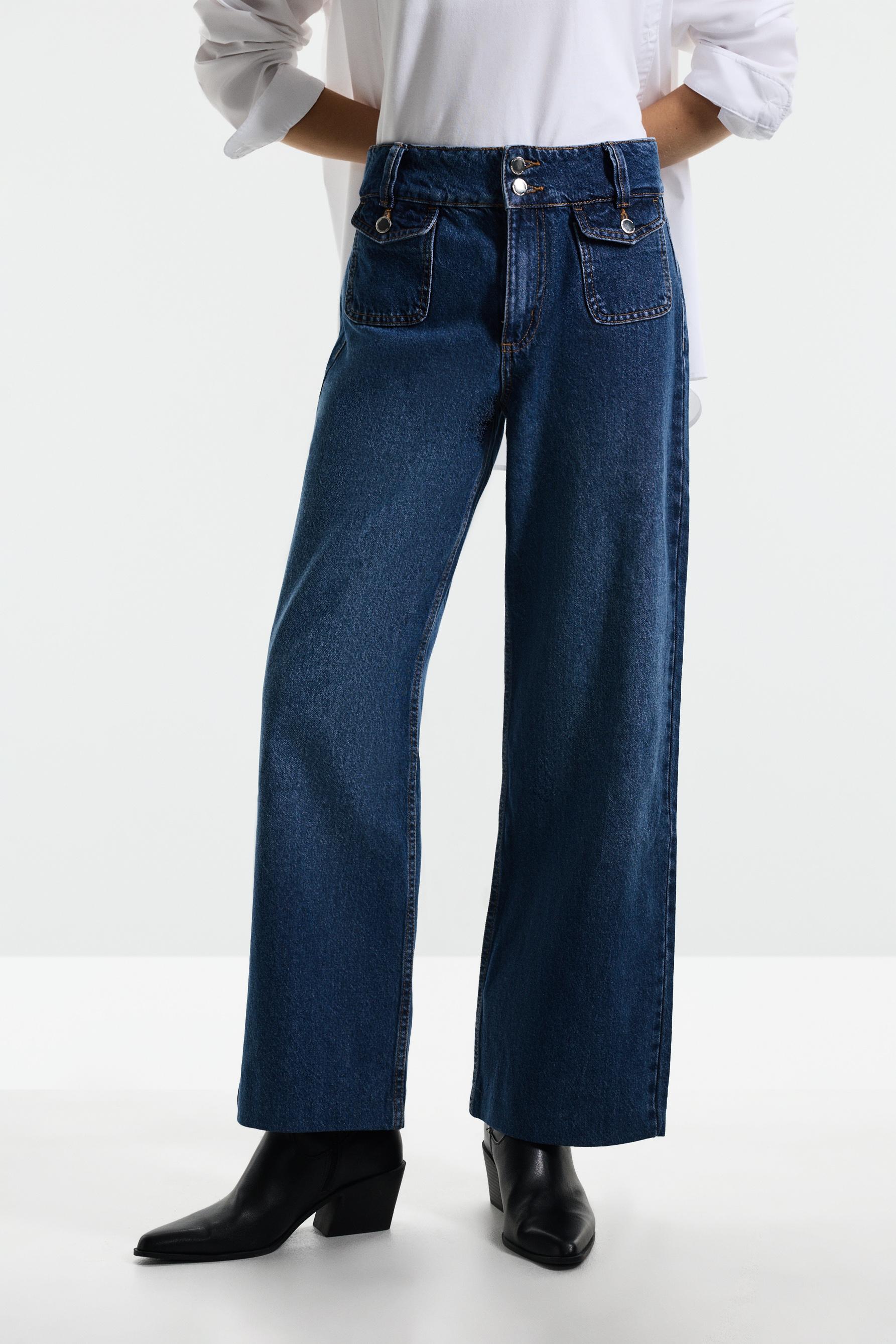Wide-leg jeans with pockets — PALE INDIGO
