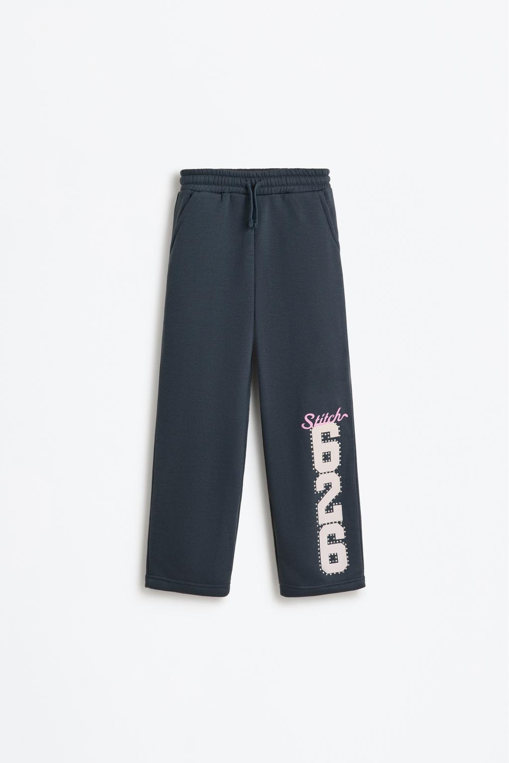 Lilo & Stitch ©Disney wide-leg shimmery appliqué joggers