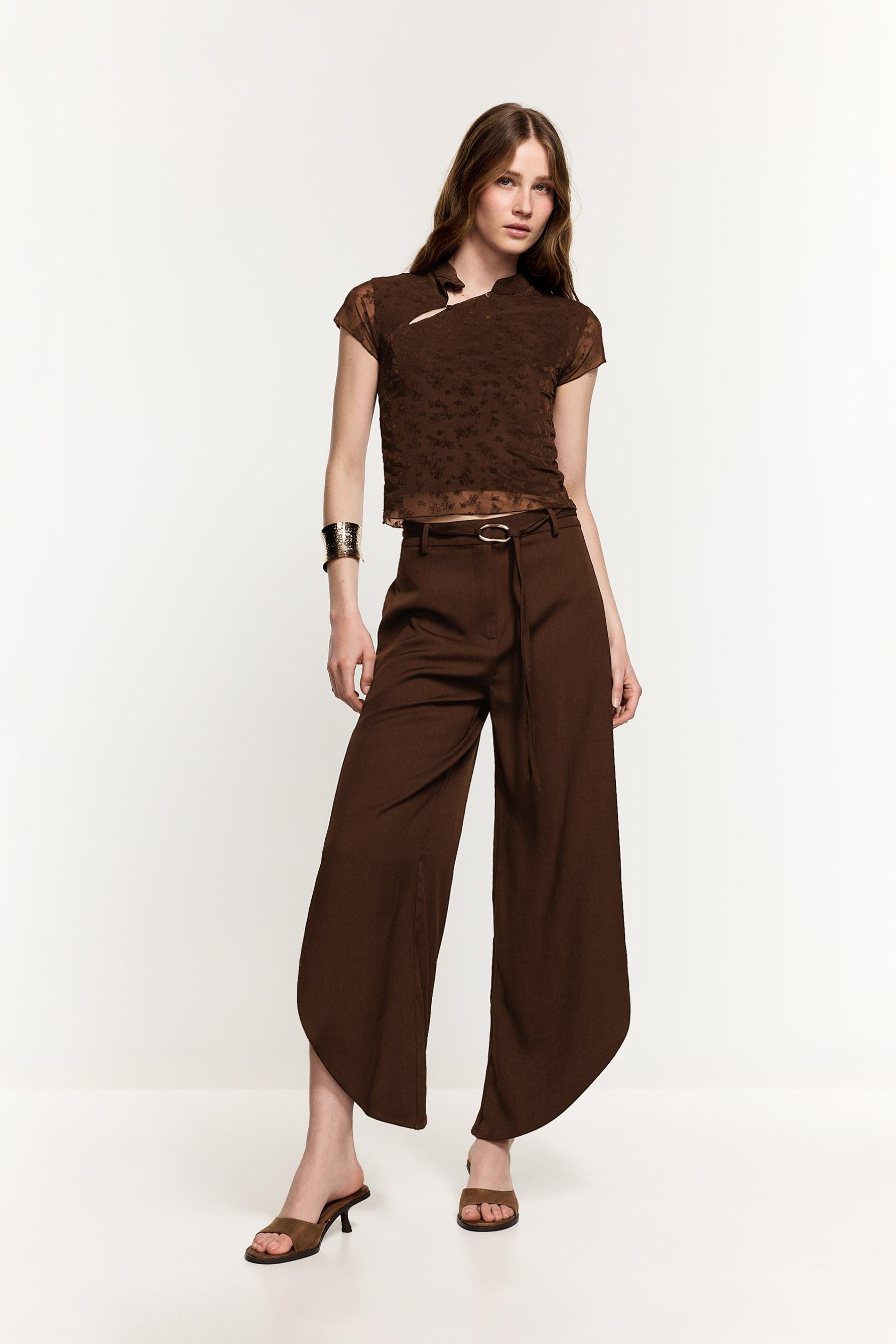 Lefties Kahverengi Lefties Arkasi Topuklu açık sandalet