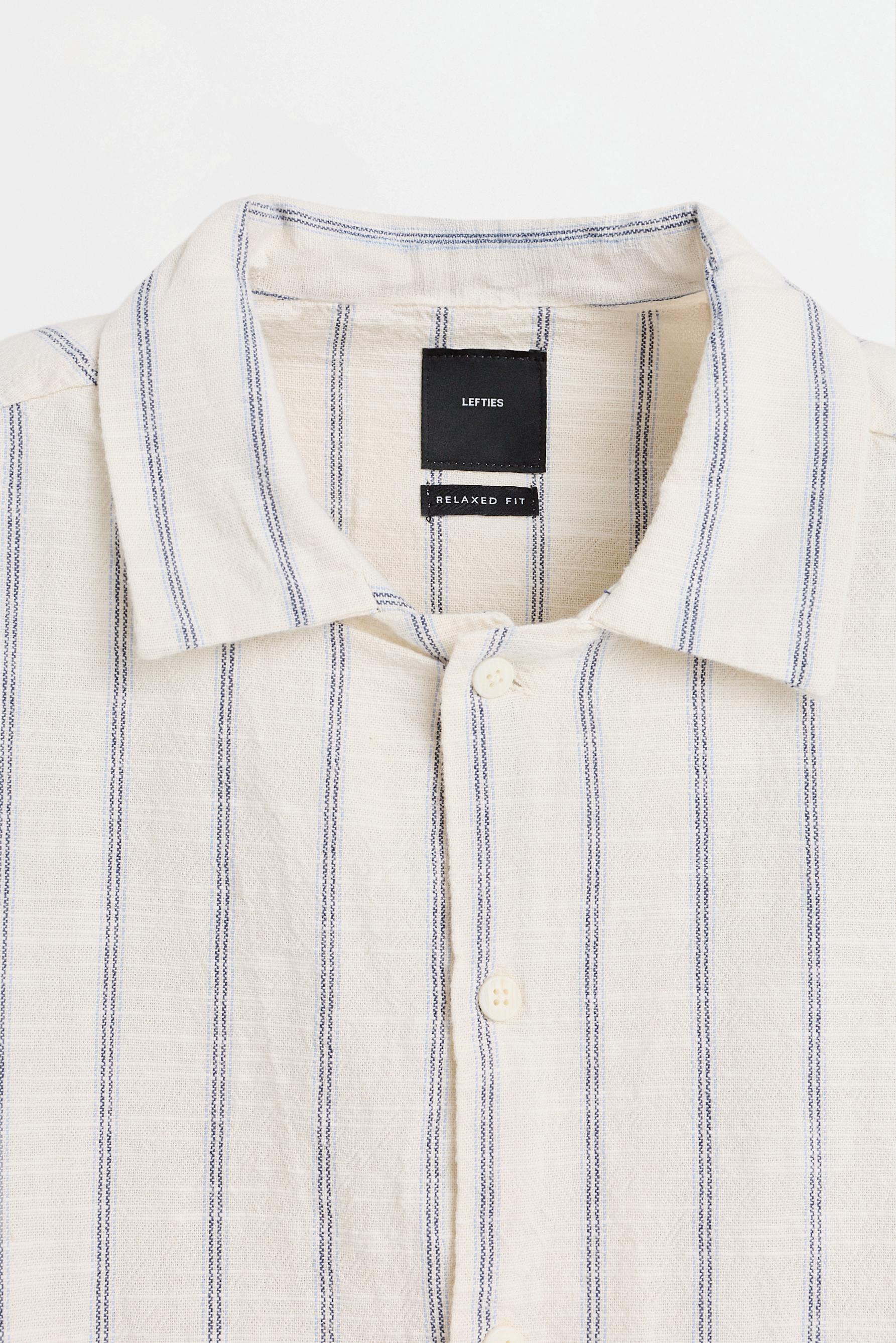 Textured striped shirt — OFF WHITE