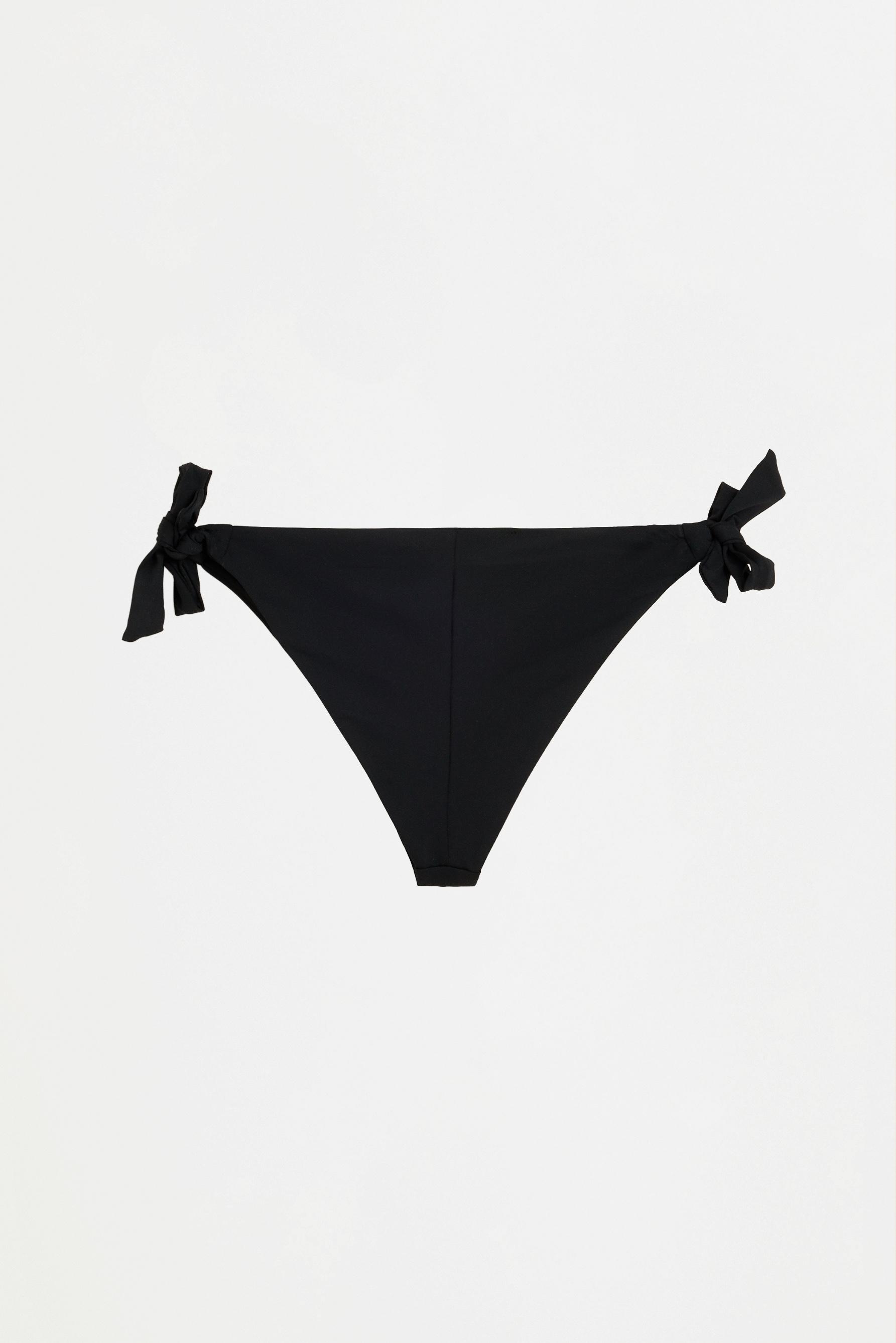 Tie-side bikini bottom — BLACK