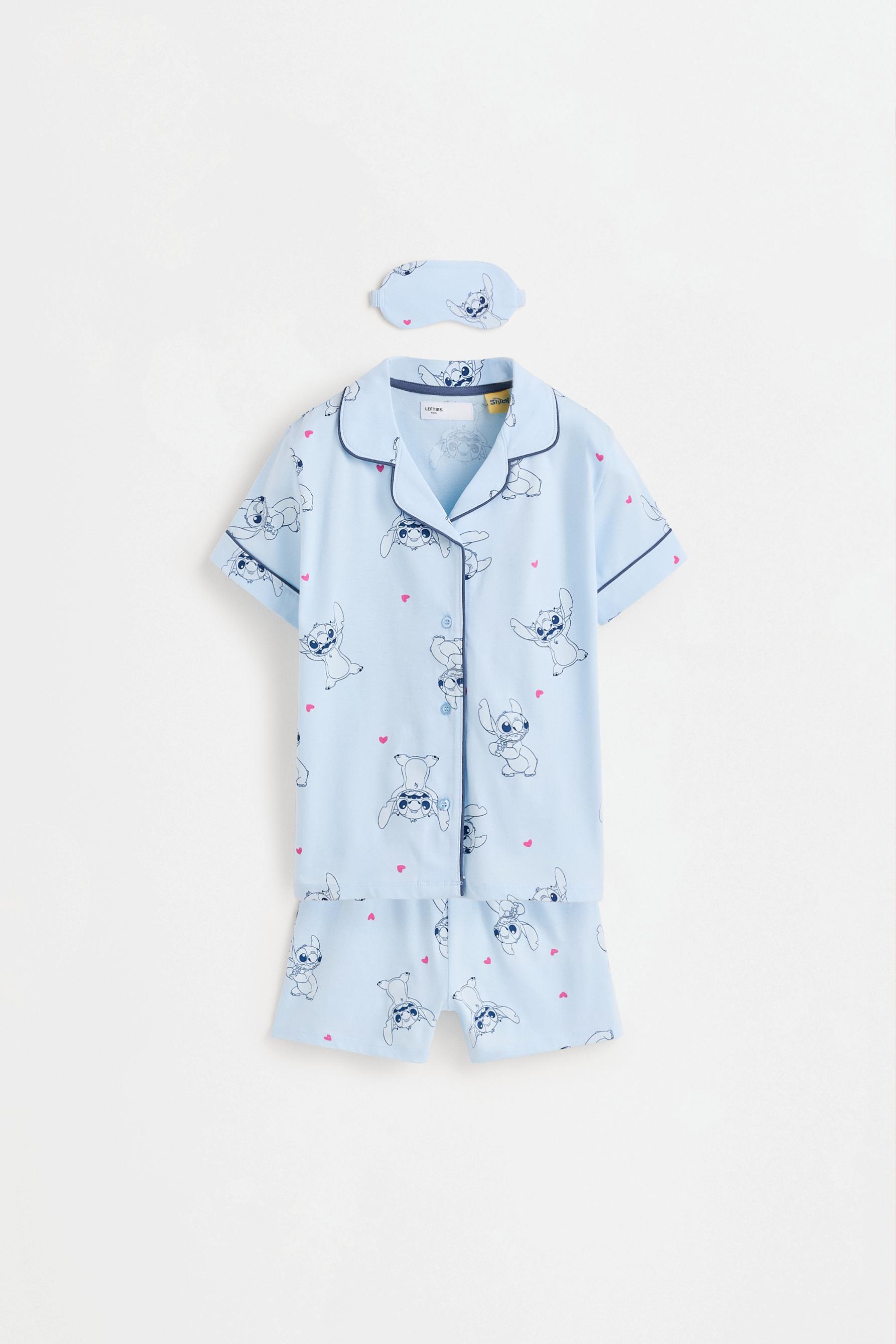 Stitch ©Disney short pyjamas with eye mask — PALE BLUE