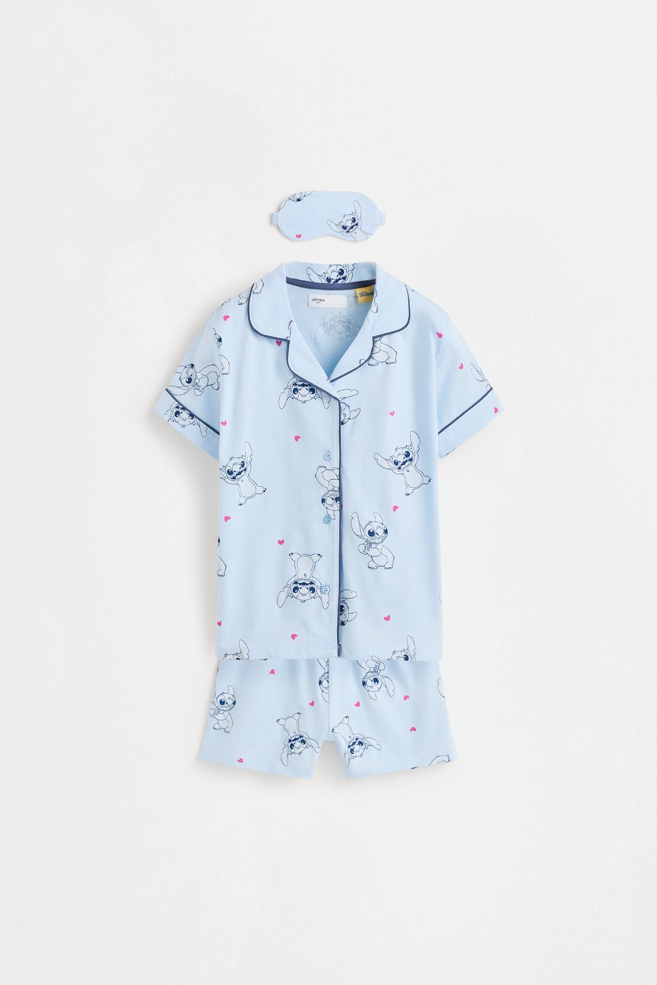 Stitch ©Disney short pyjamas with eye mask — PALE BLUE
