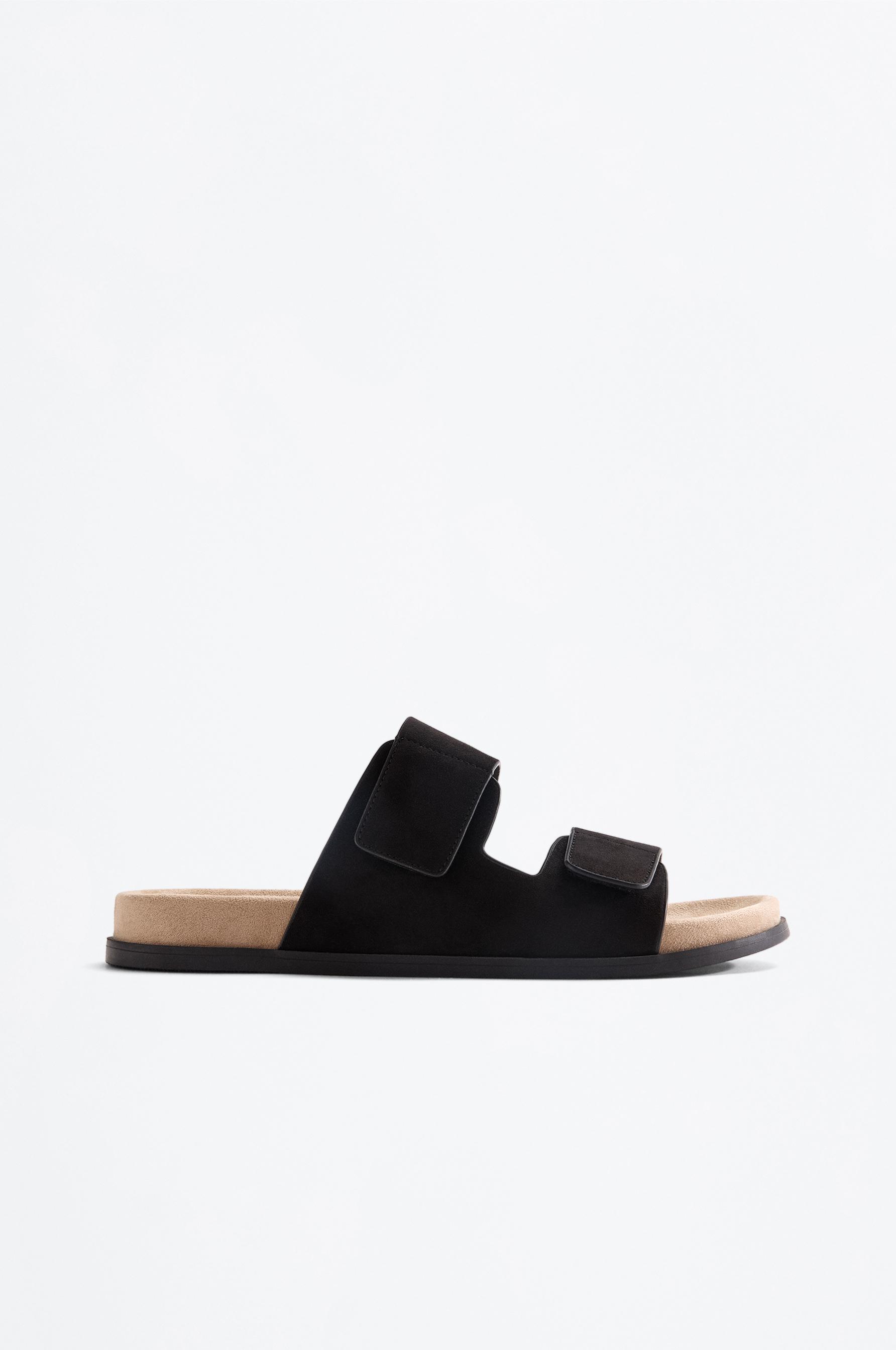 Double-strap sandals — BLACK