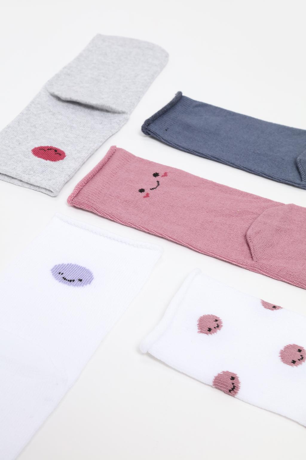 5-pack of small face print socks