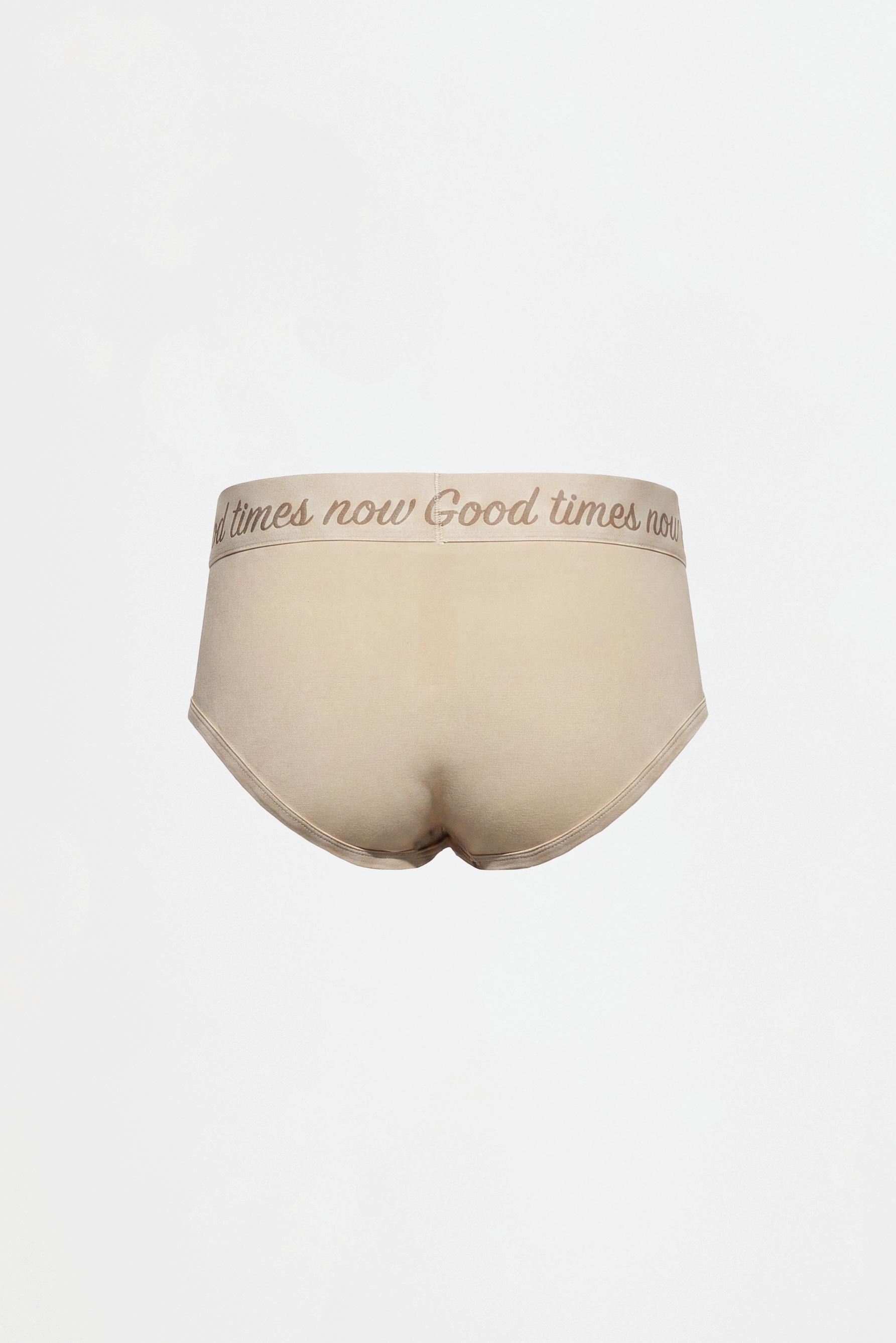 Briefs with text (Pack of 5) — BROWN