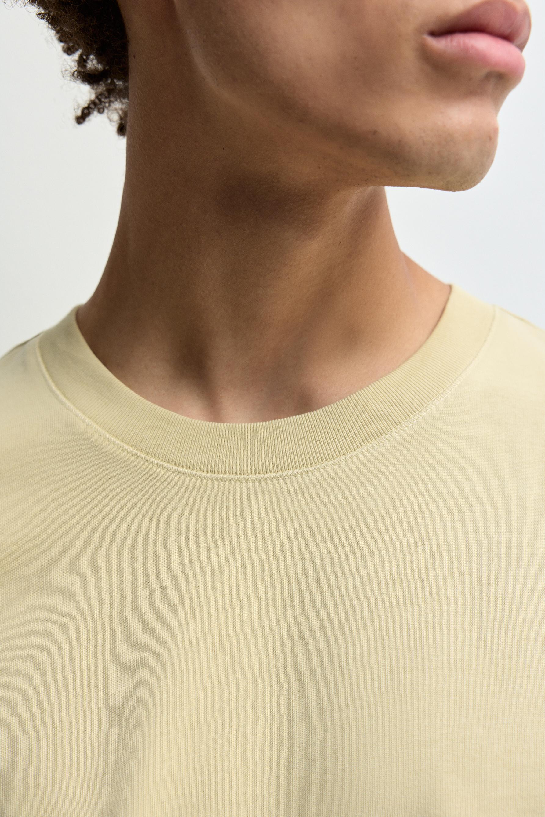 Basic cropped T-shirt — PALE YELLOW