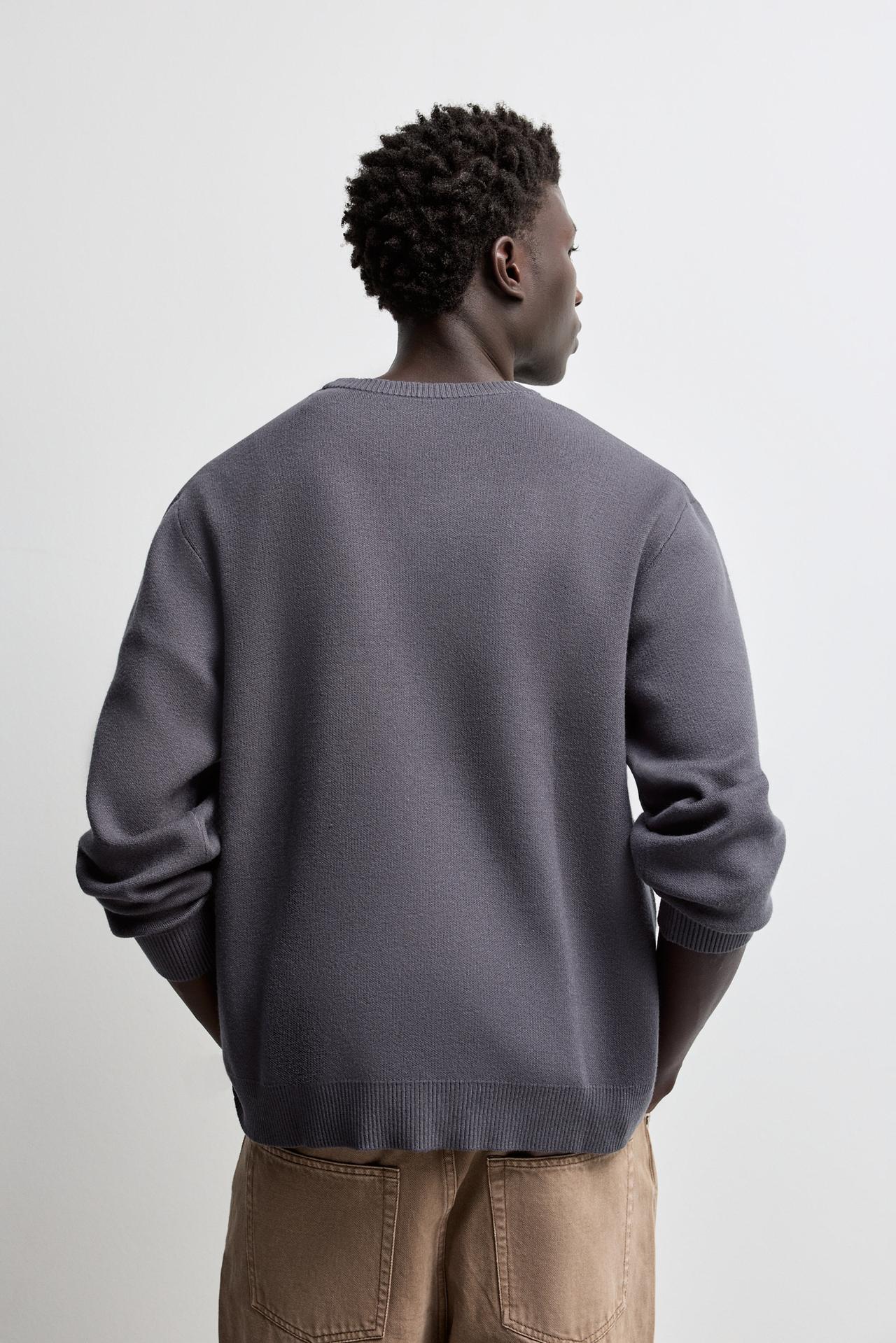 Soft knit sweater — DARK GREY