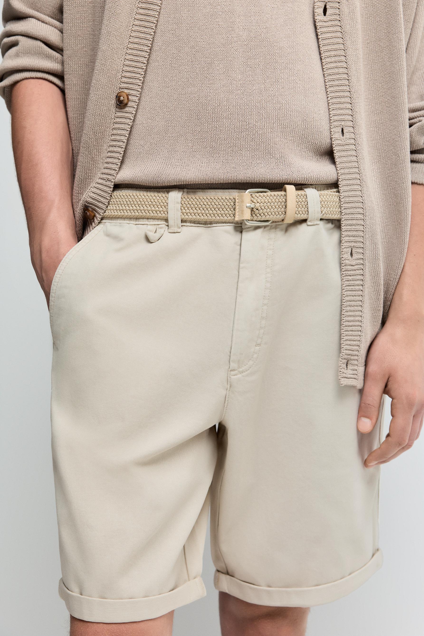 Slim fit Bermuda shorts — ECRU