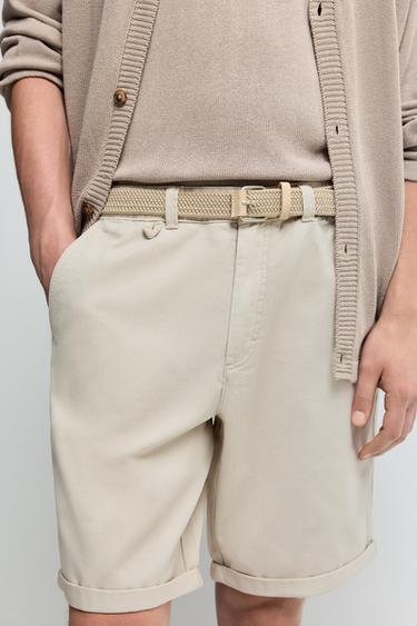 Slim fit Bermuda shorts — ECRU 3