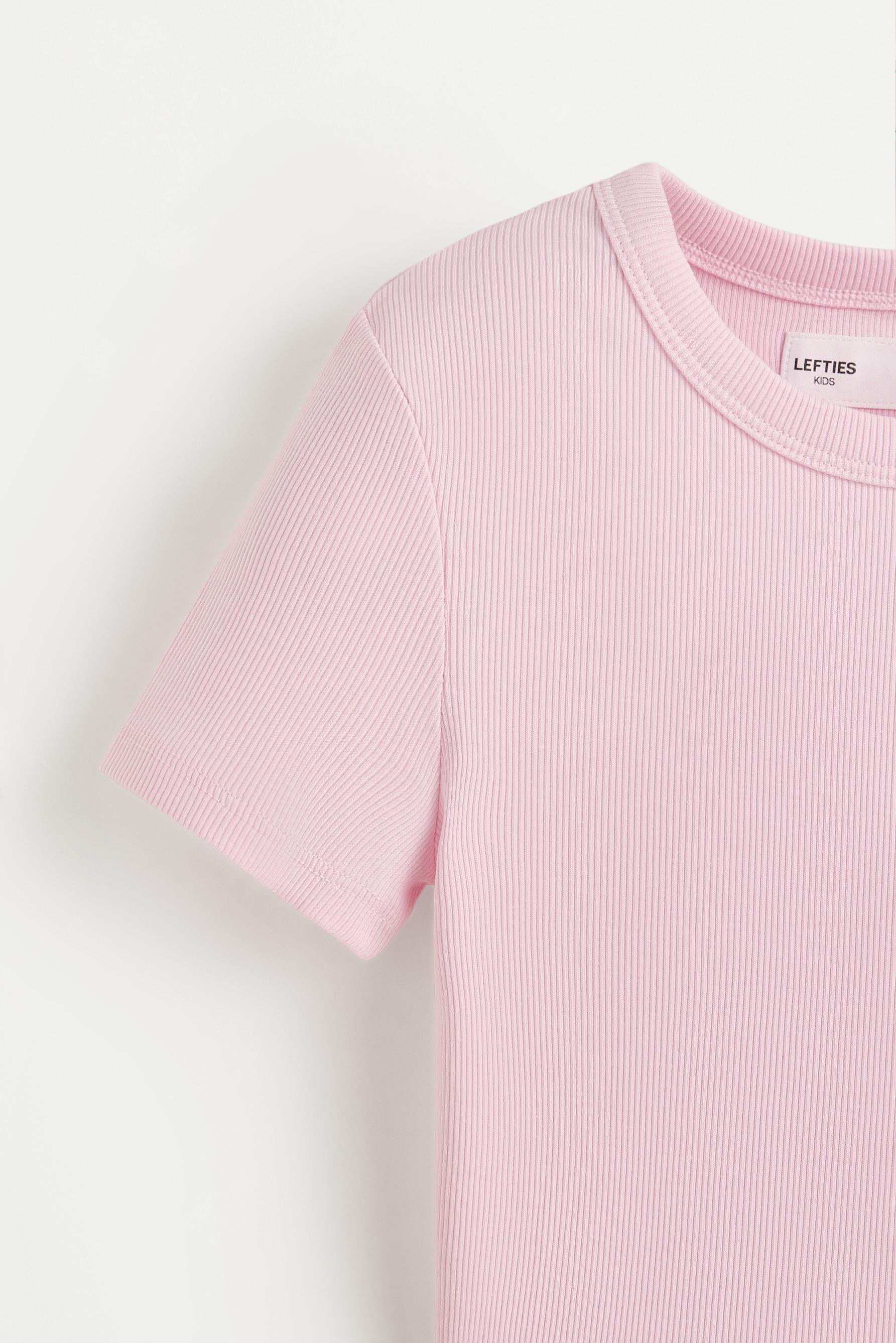 Ribbed T-shirt — PASTEL PINK