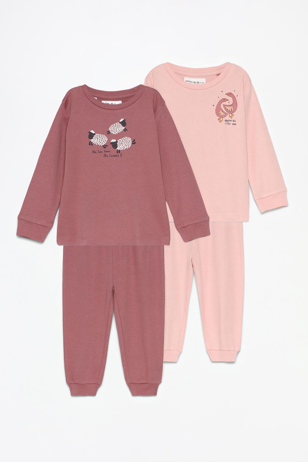 Pack of 2 sheep pyjama co-ords