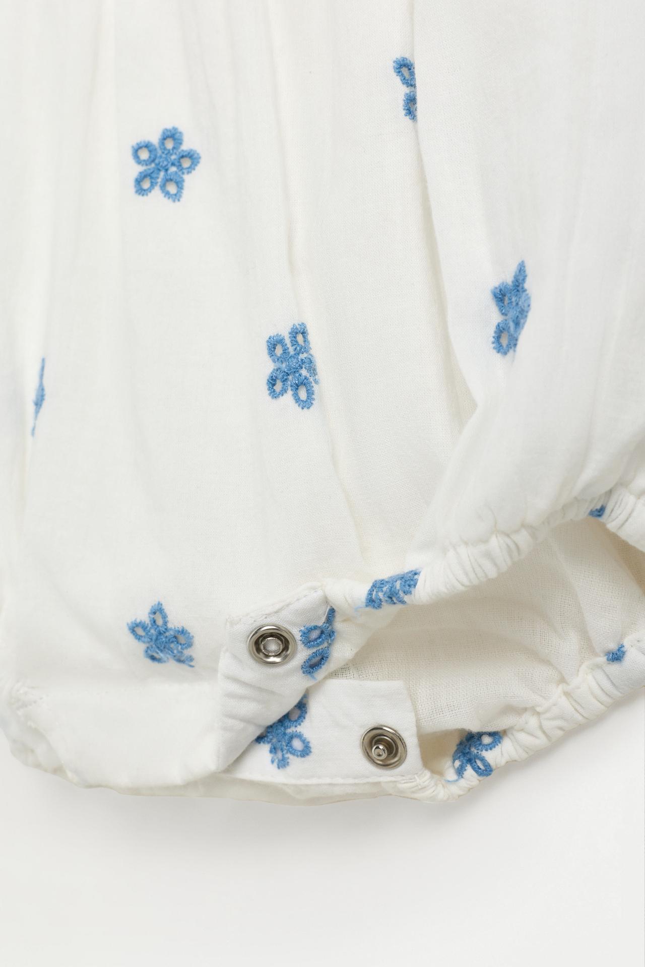 Swiss embroidered romper — OFF WHITE