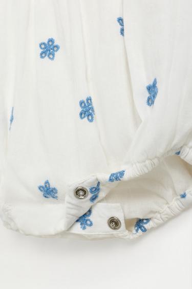 Swiss embroidered romper — OFF WHITE 4