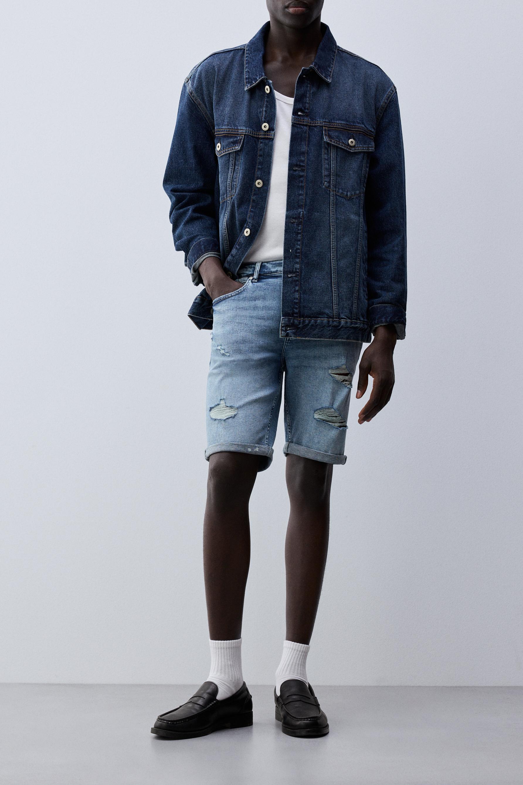 Bermuda denim skinny rotos