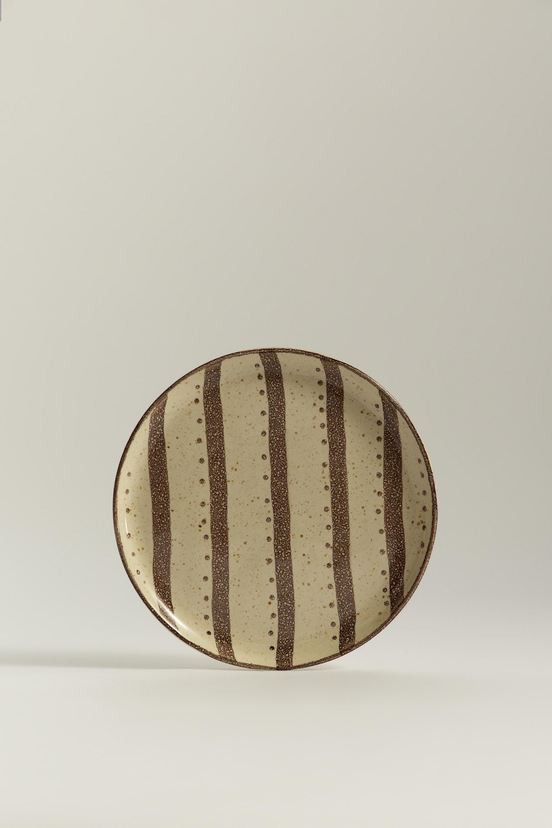 Plato postre gres franjas