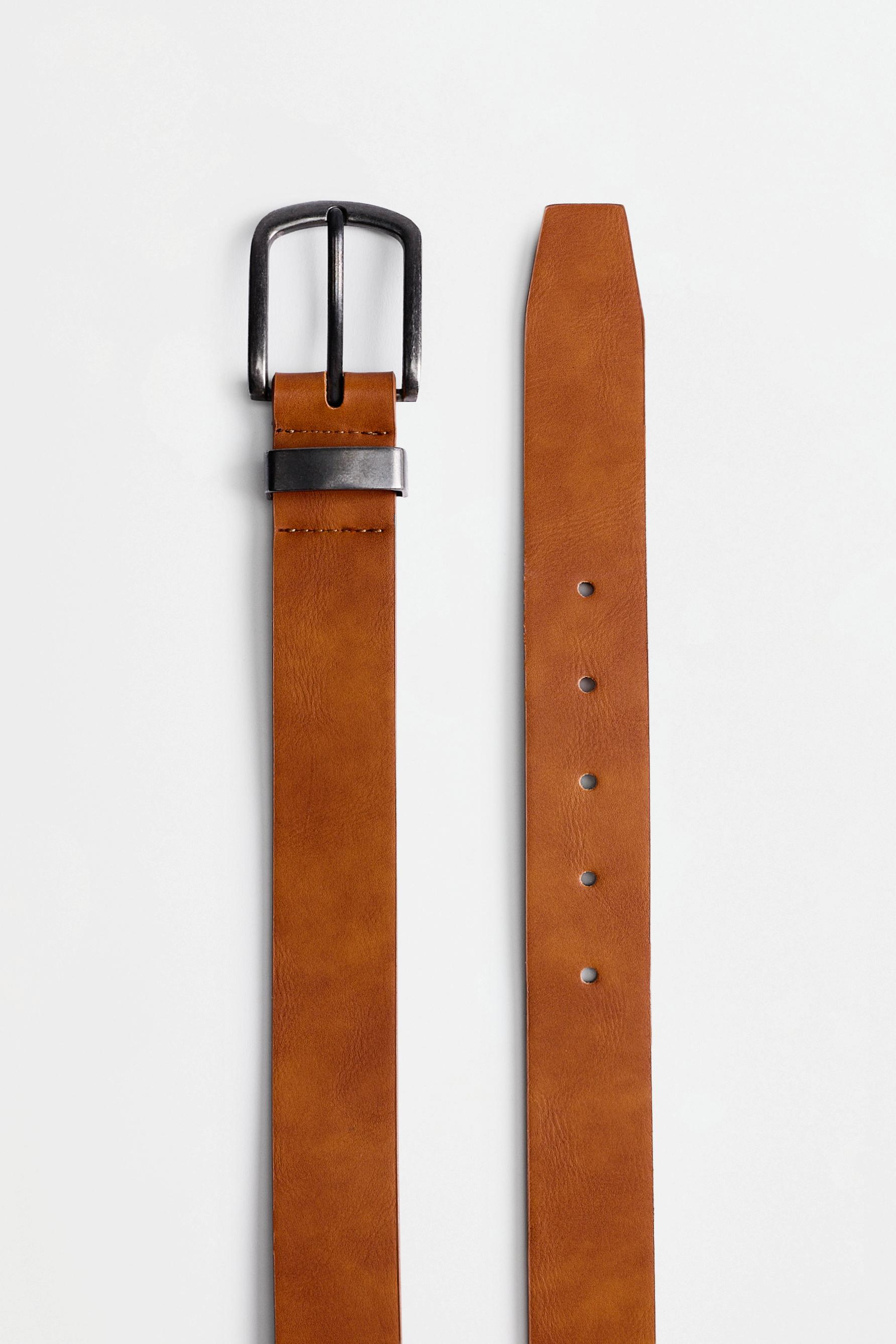 Leather-effect belt — CAMEL