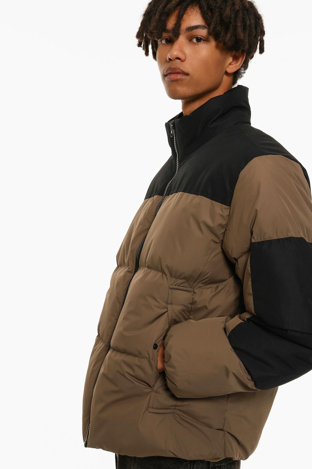 Colour block quilted jacket