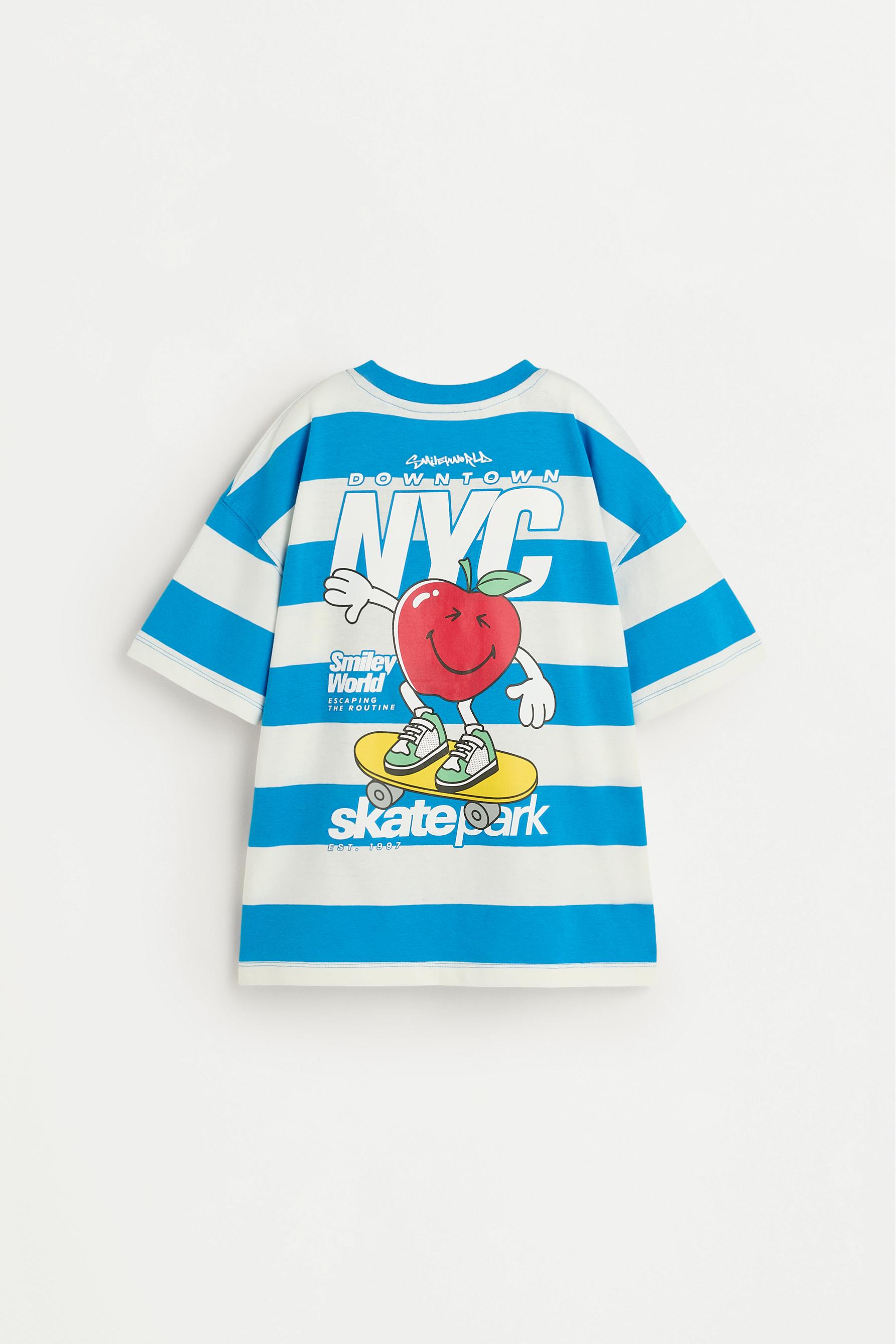 SmileyWorld™ back maxiprint T-shirt — FADED INDIGO