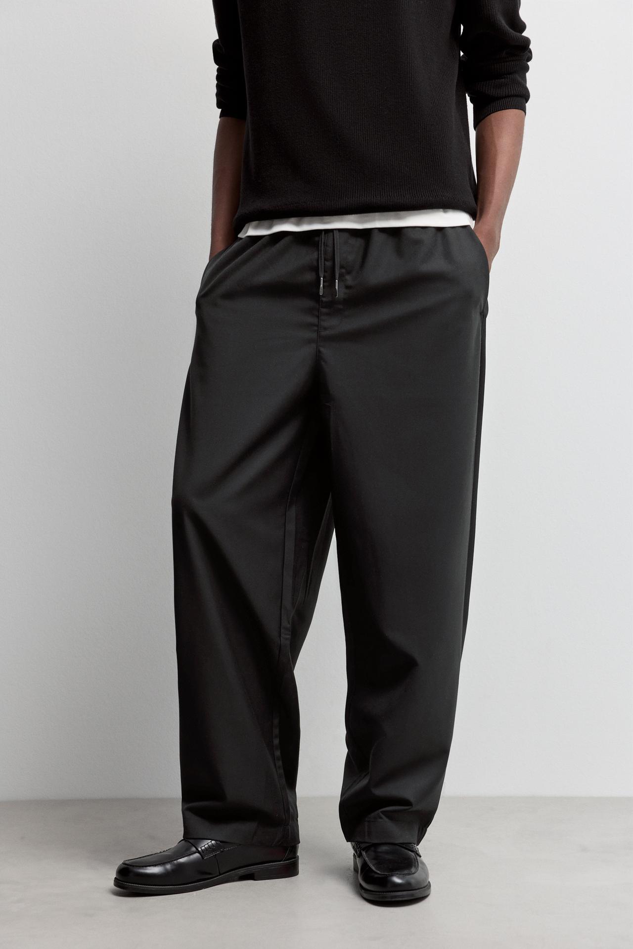 Baggy tailored joggers — BLACK