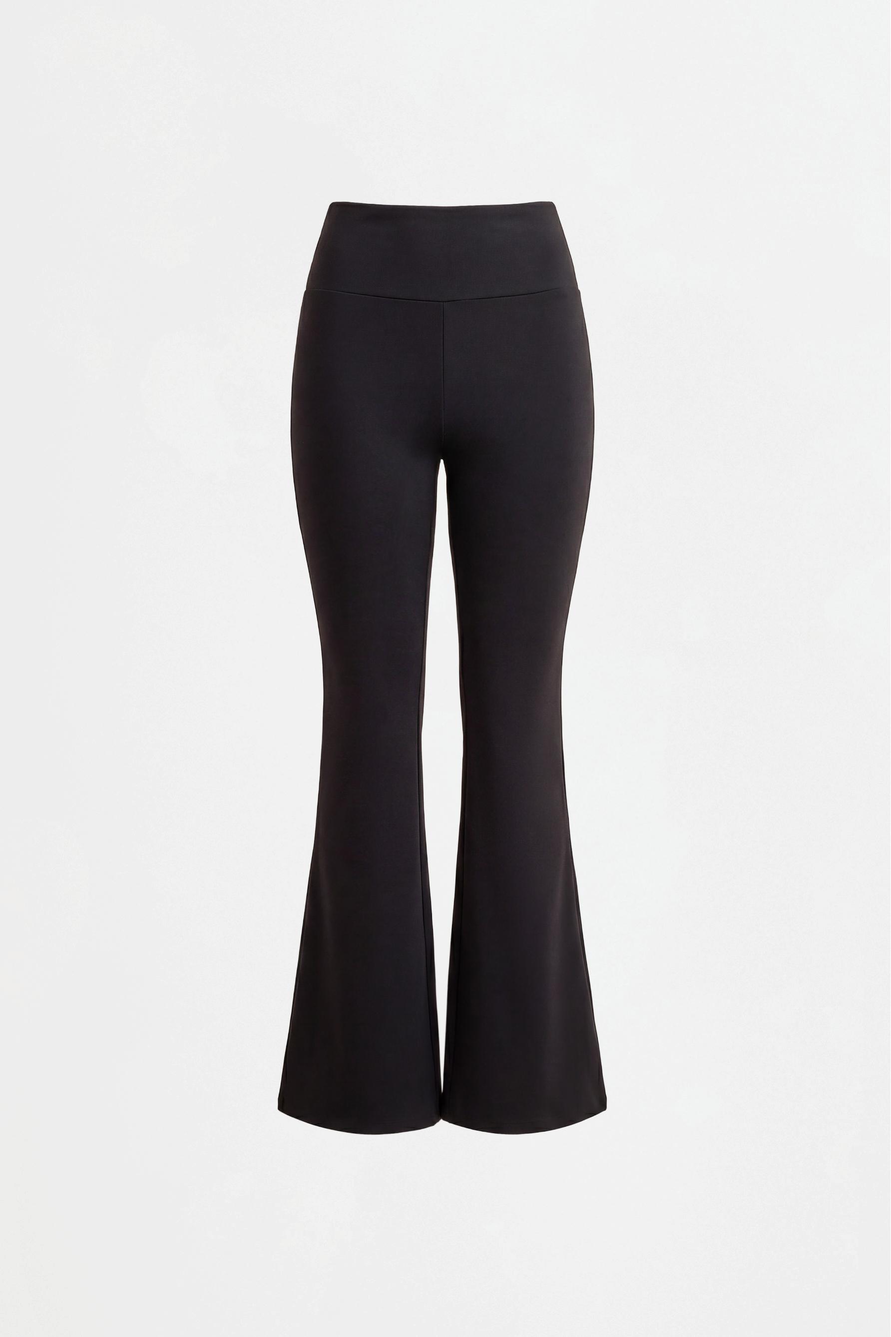 Basic bell bottom sports leggings — BLACK