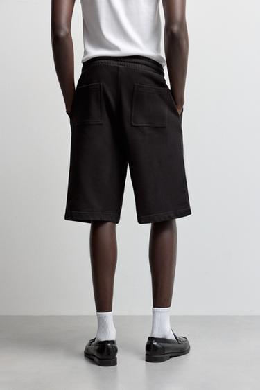 Baggy tracksuit Bermuda shorts — BLACK 4