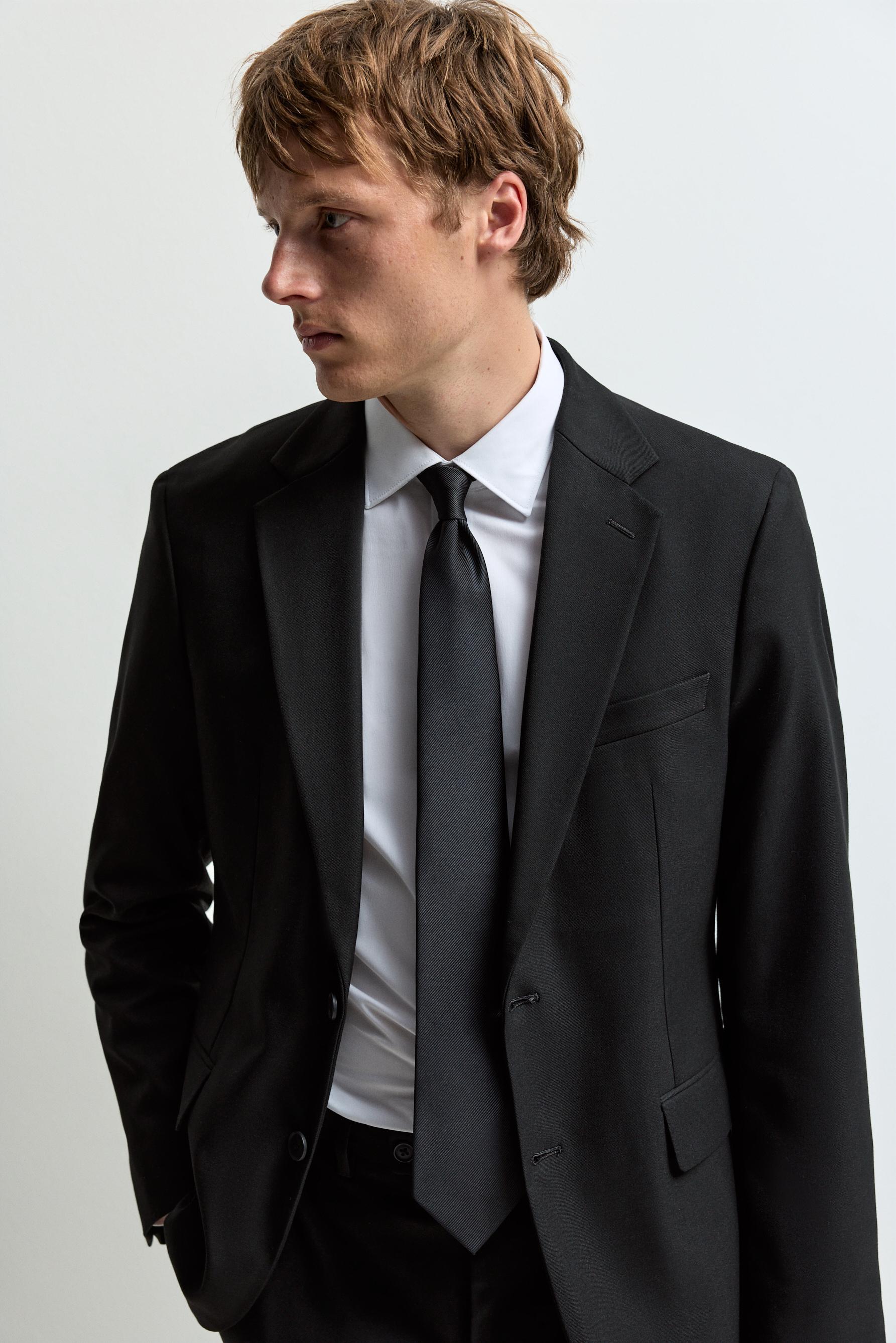 Textured tie — BLACK MARL