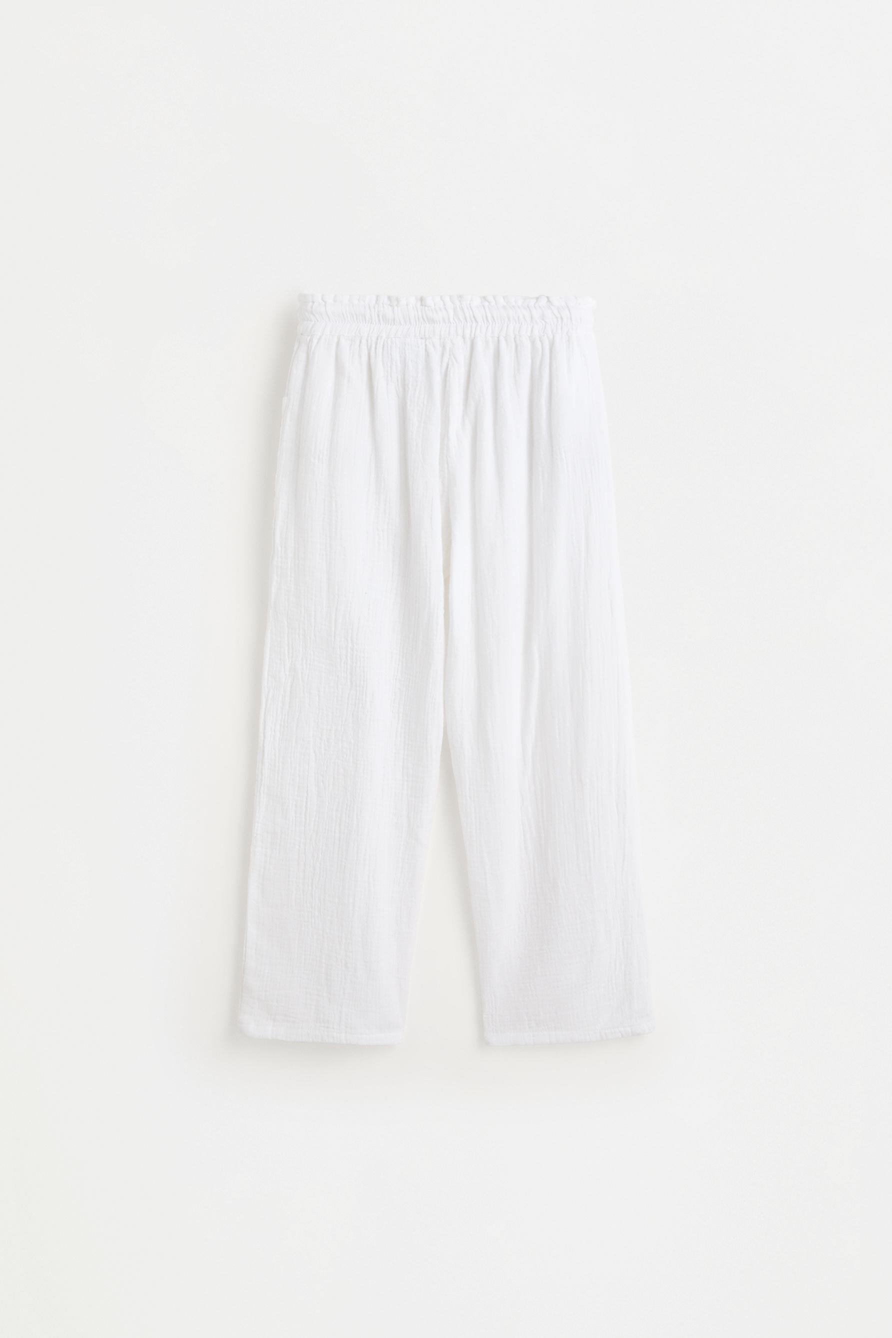 Swiss embroidery culottes — OFF WHITE