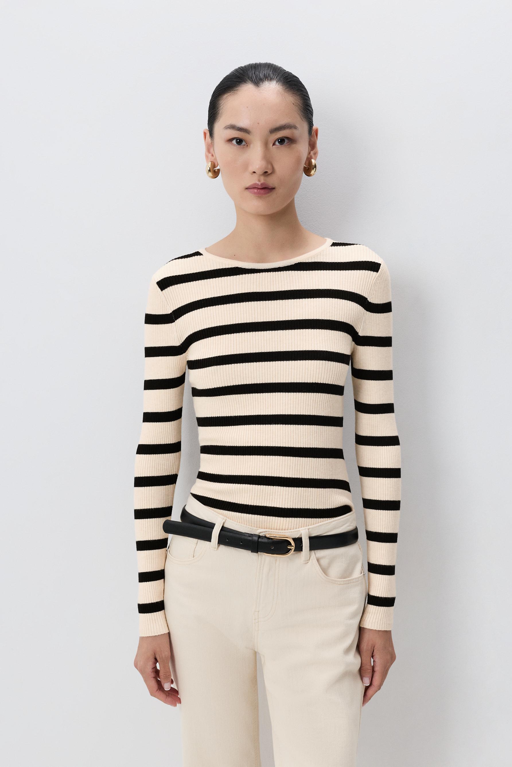 Jersey cuello redondo canalé