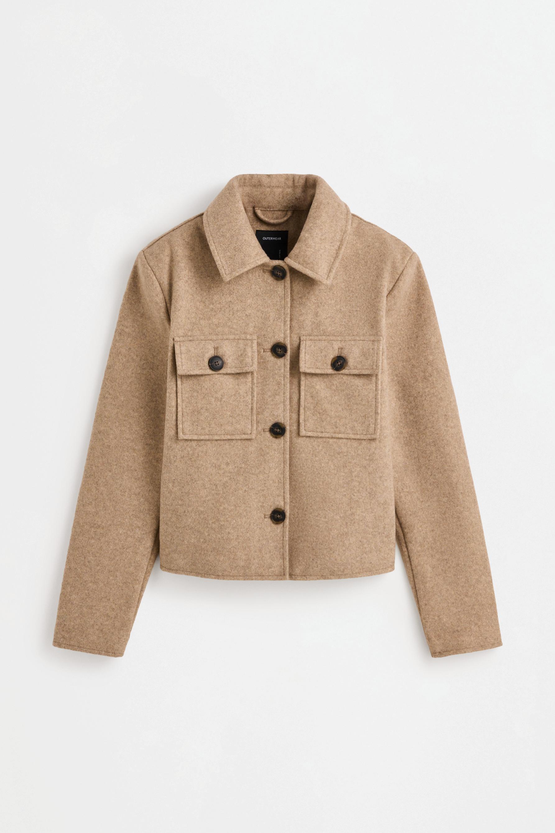 Felt jacket — TAUPE BROWN