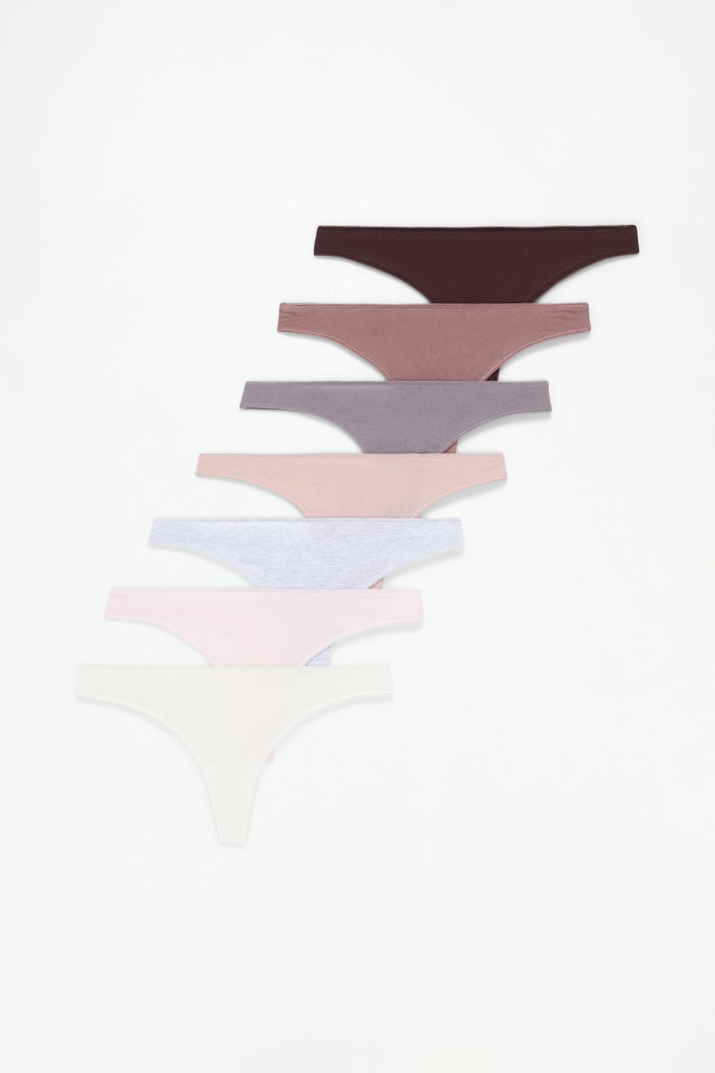 Pack 7 cotton thongs