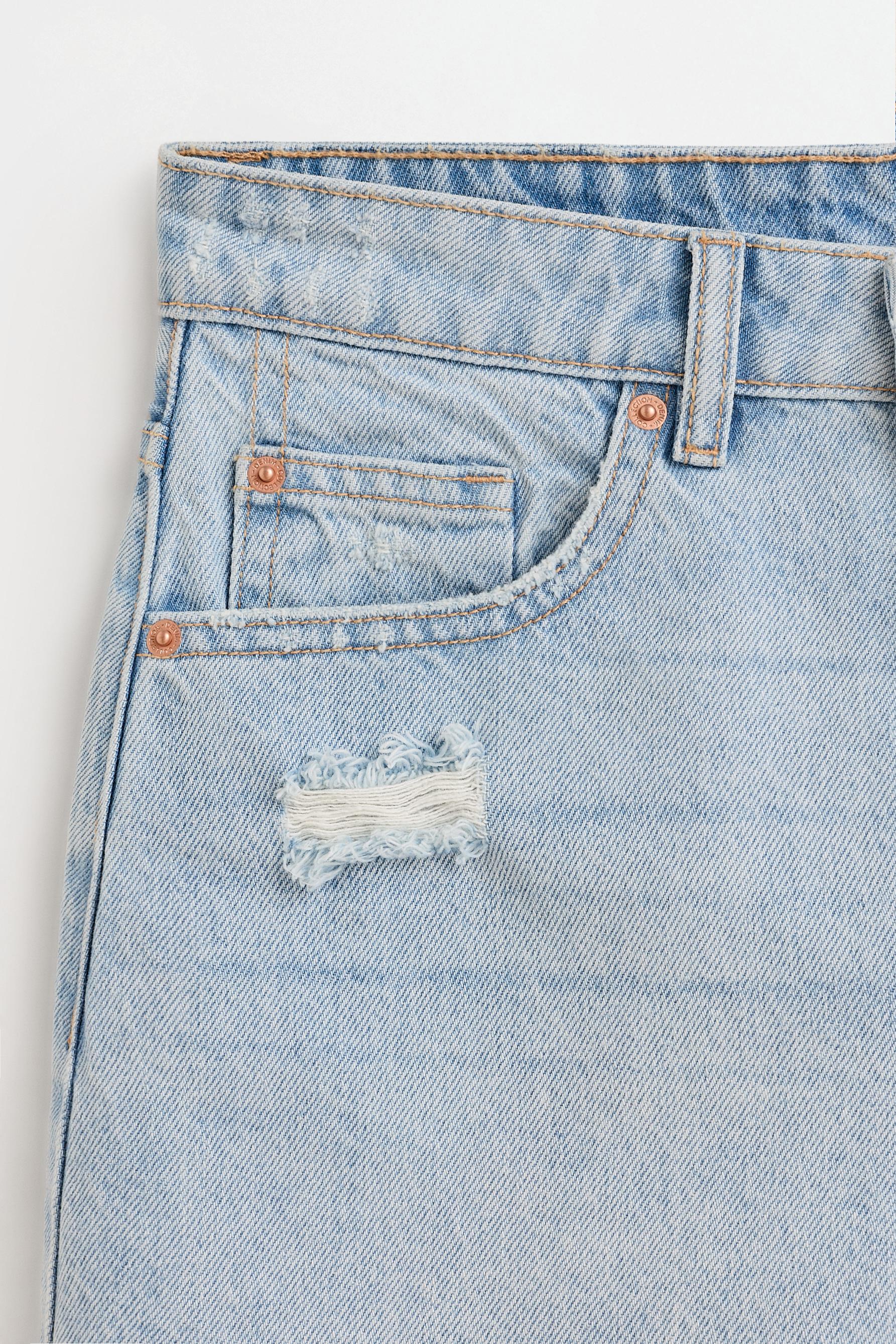 Distressed denim shorts — FADED NAVY