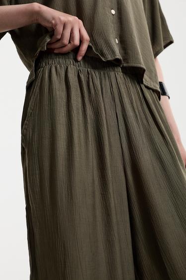 Textured culottes — DARK KHAKI 3