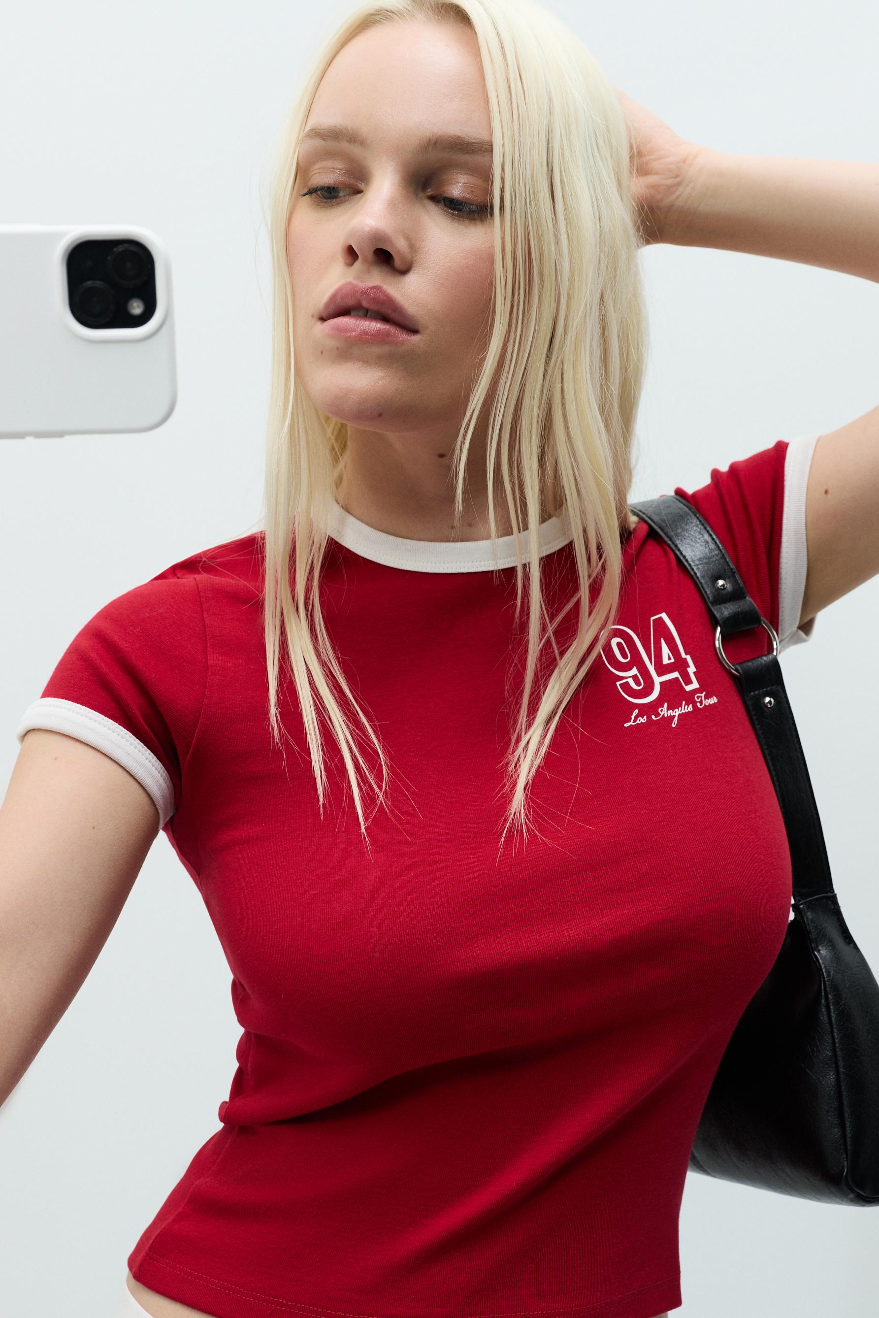 Printed T-shirt — RED