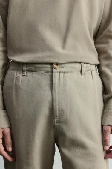 Cotton - linen smart trousers — KHAKI 3