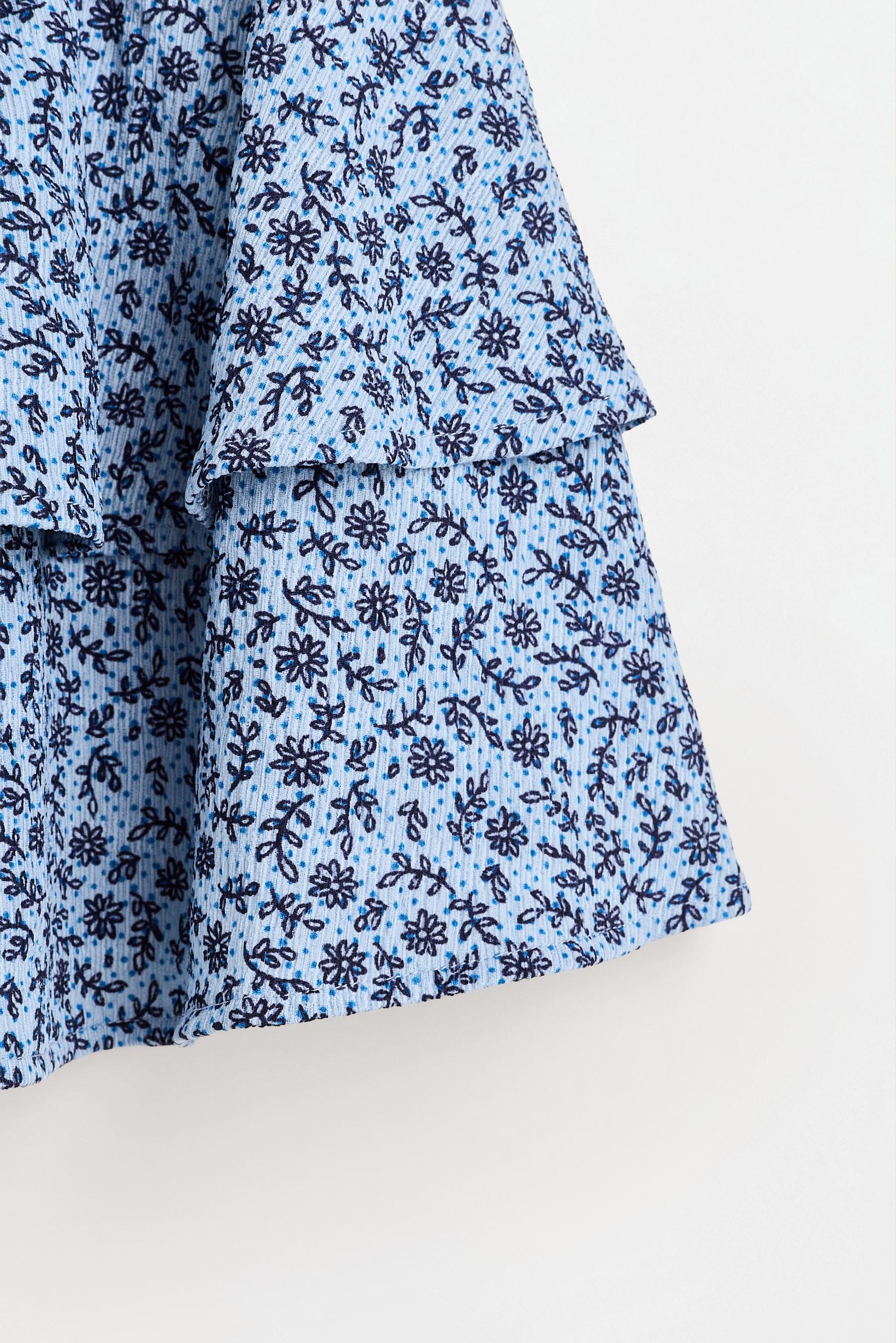 Ruffled crepe skirt — BLUE