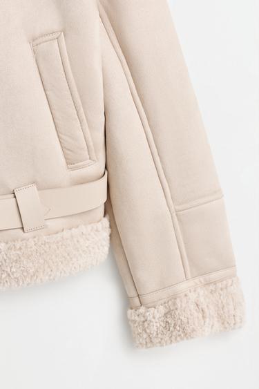 Short double-faced jacket — PALE ECRU 8