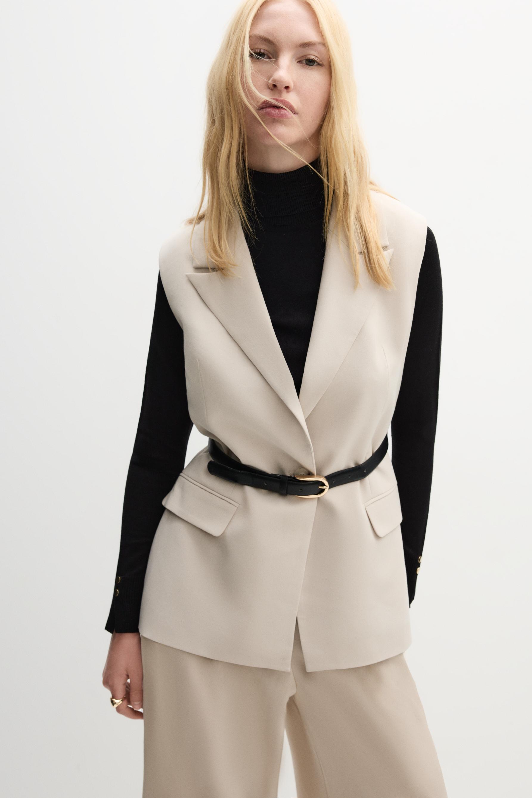 Chaleco largo cinturón