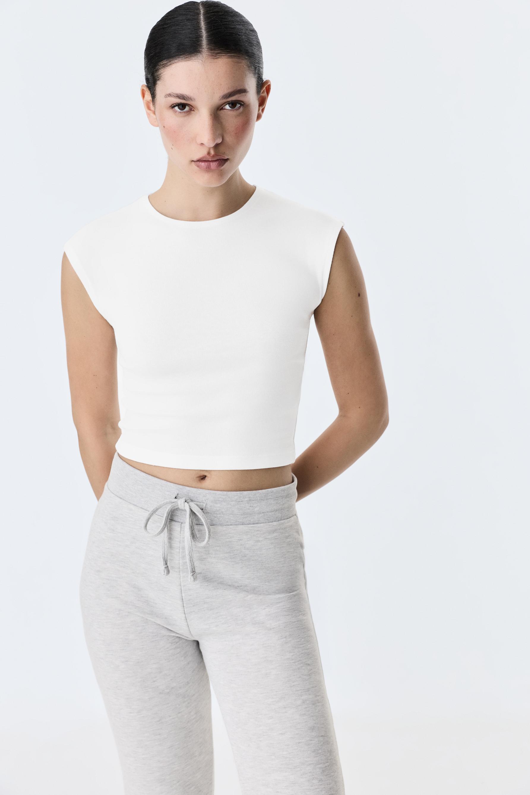 Cropped T-shirt — WHITE