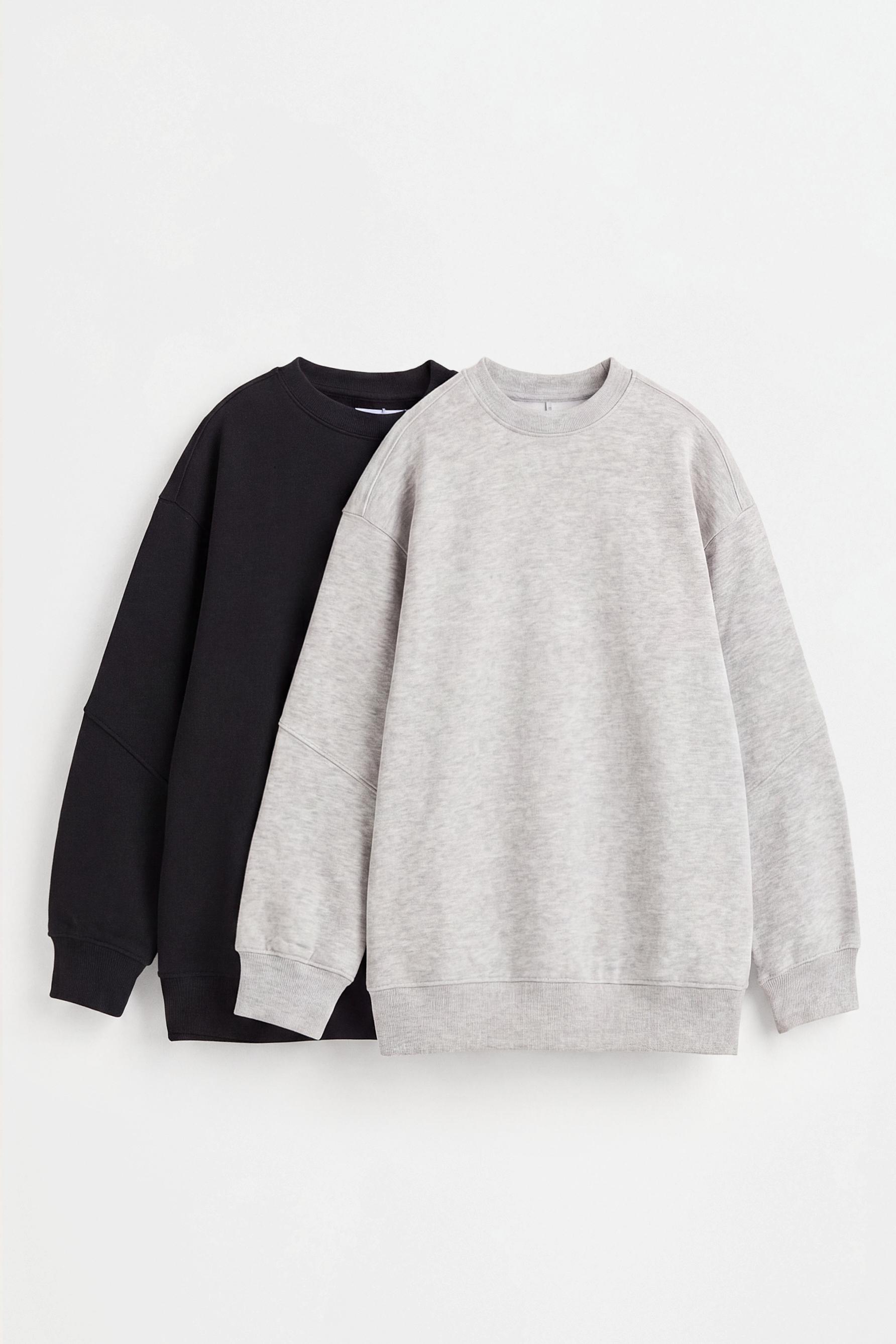 Pack of 2 plain fleece sweatshirts — BLACK