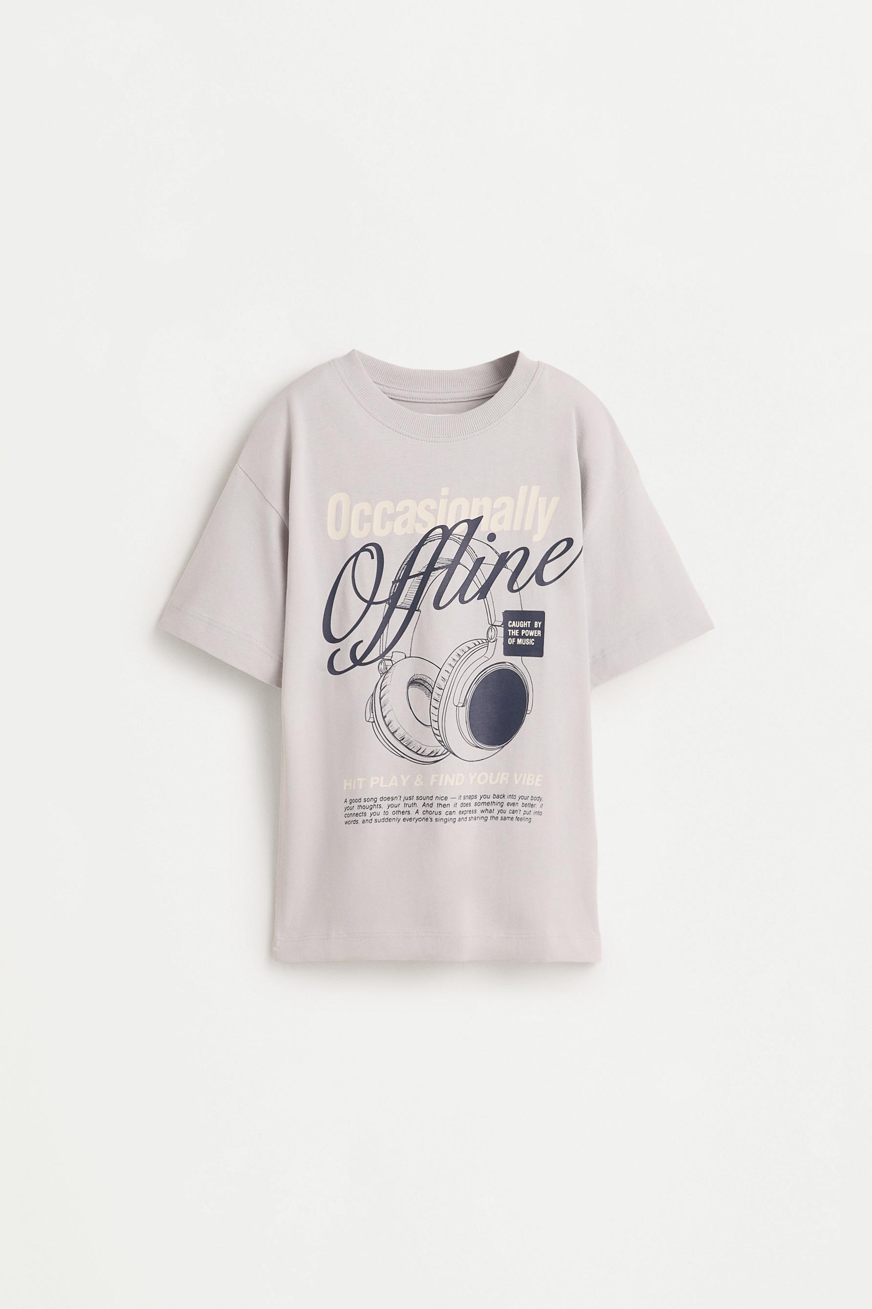 Printed T-shirt — PALE GREY