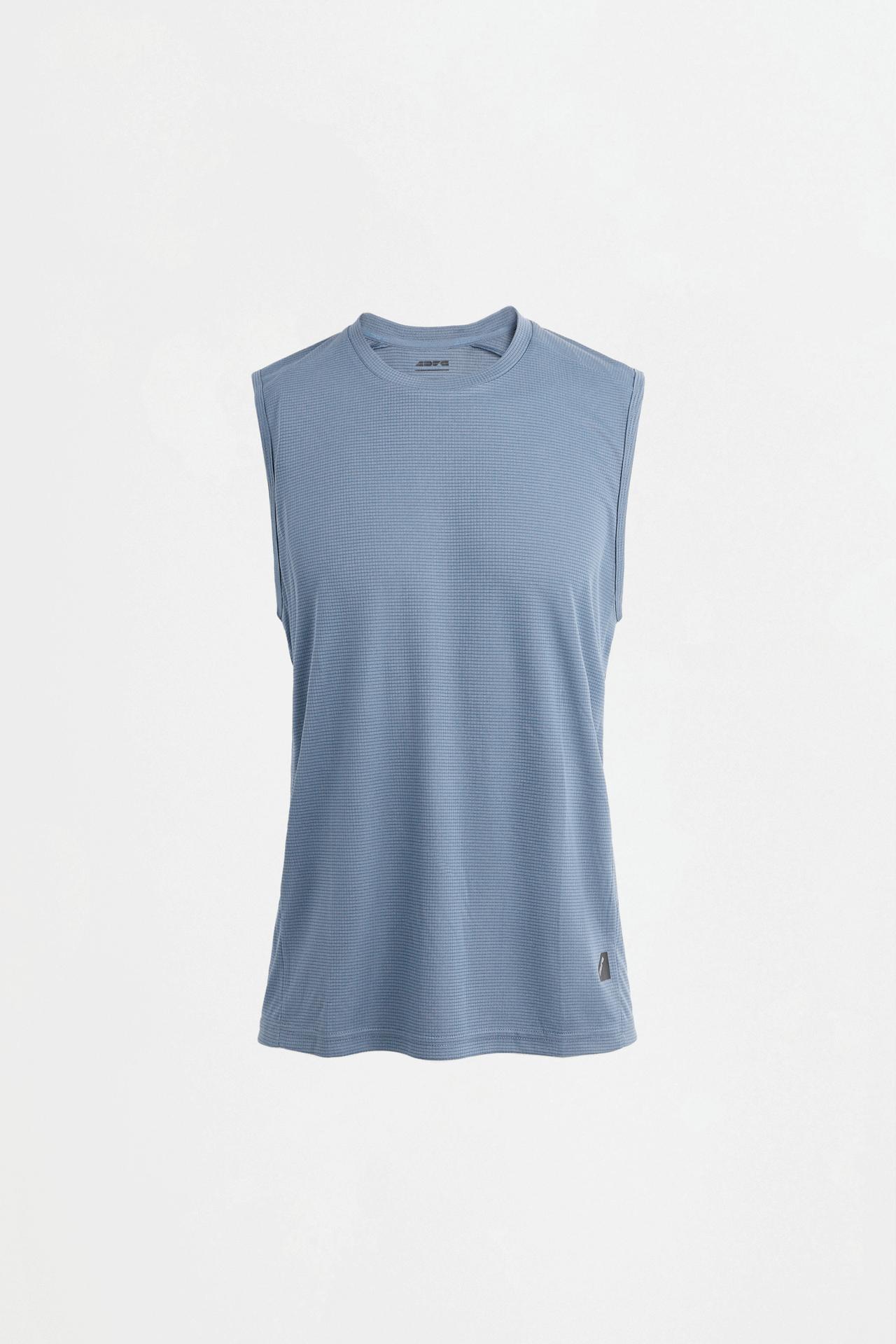 Sleeveless sports T-shirt — STEEL BLUE