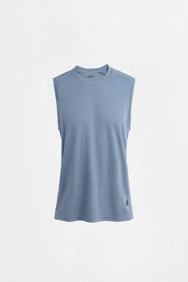 Sleeveless sports T-shirt — STEEL BLUE 6
