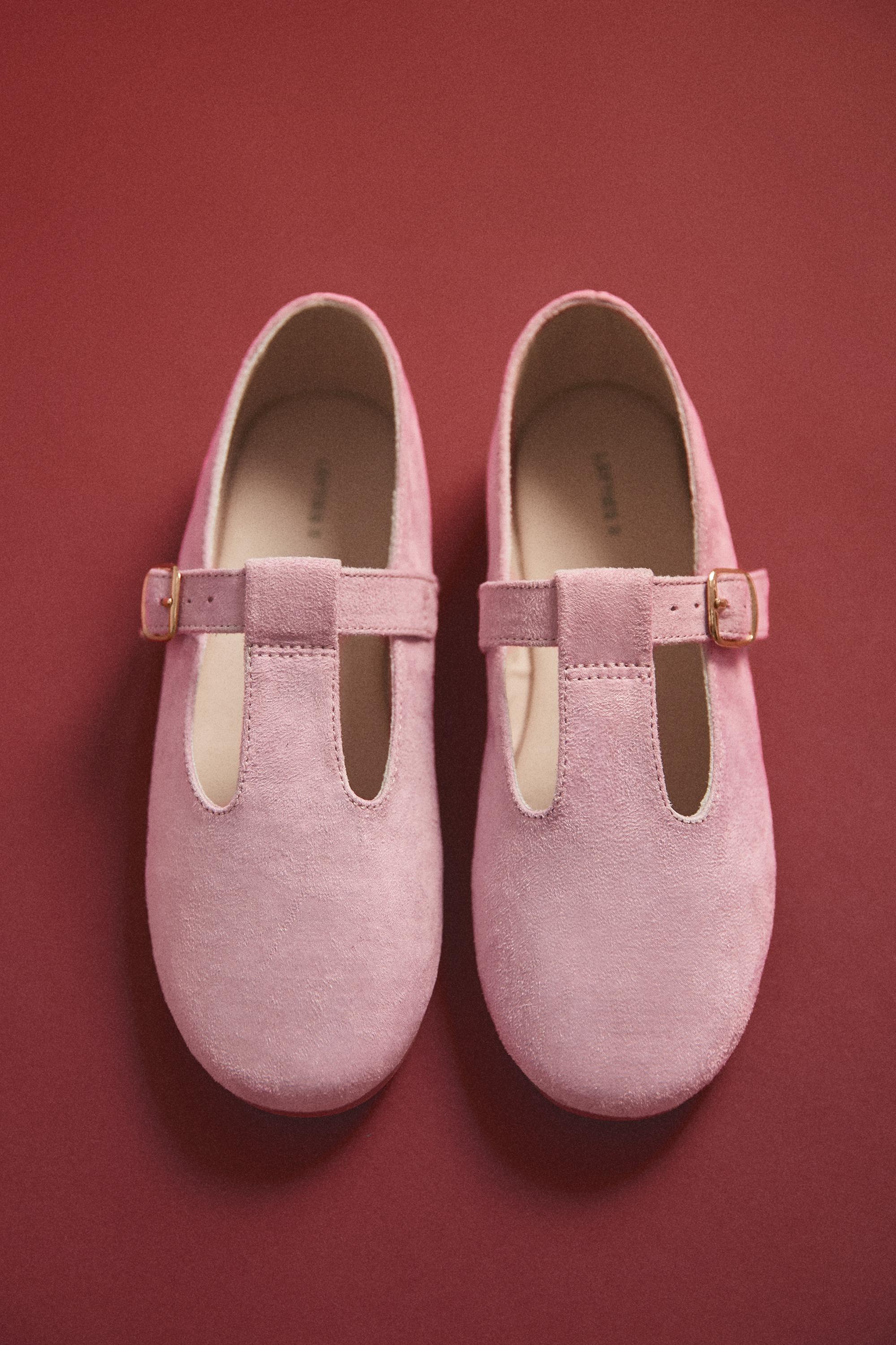 T-strap ballet flats — PALE PINK