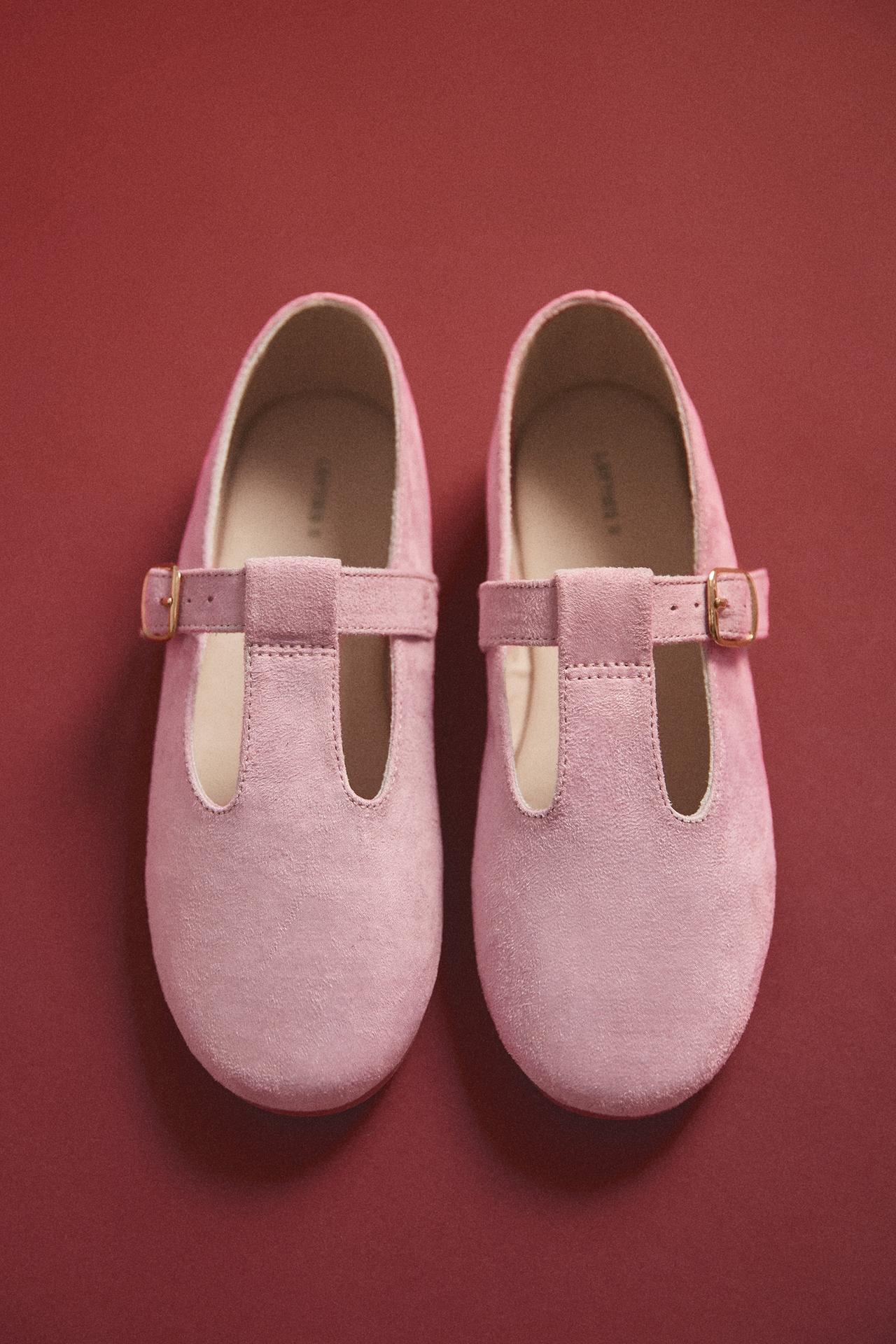 T-strap ballet flats — PALE PINK