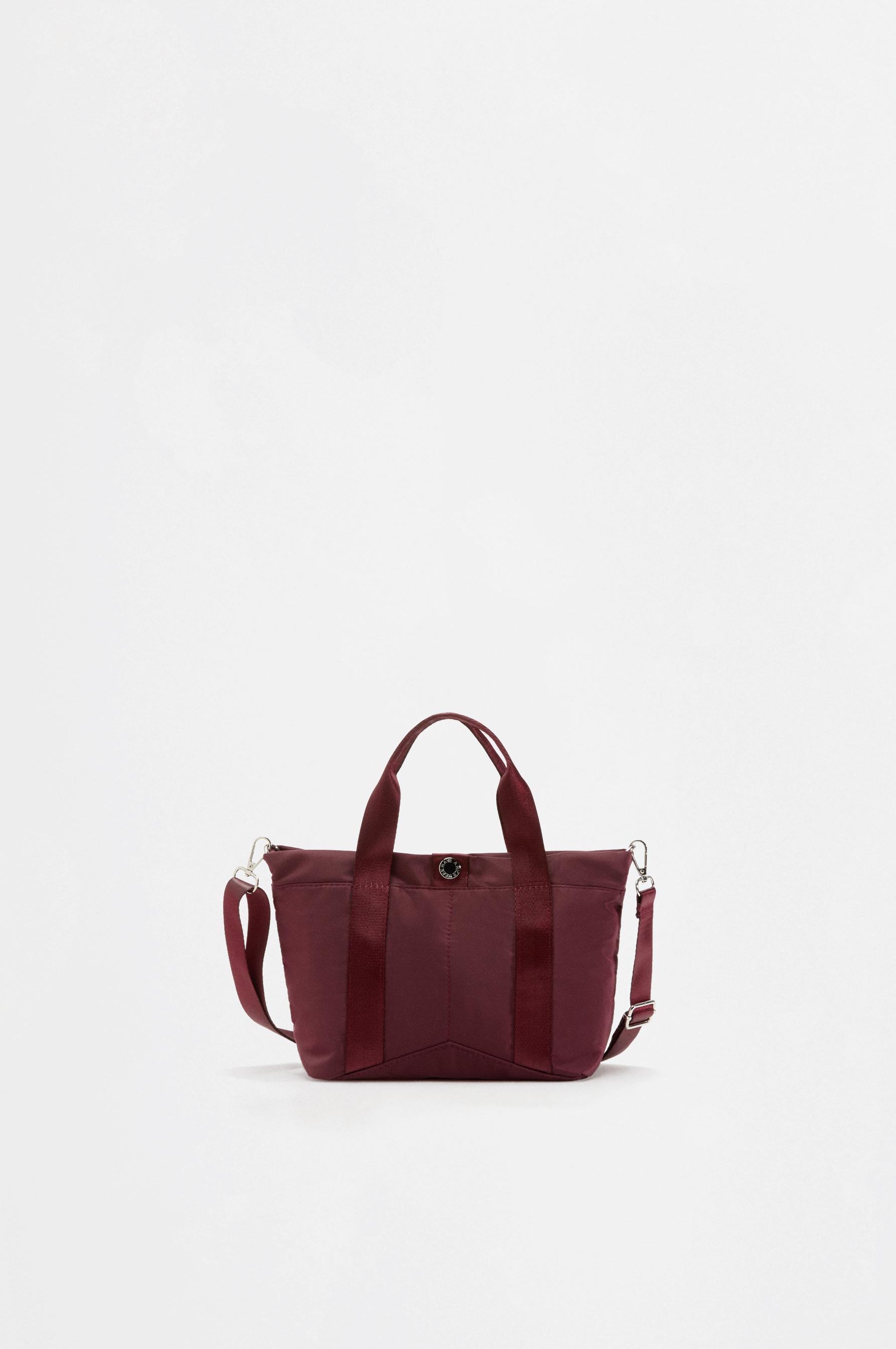Mini nylon crossbody bag — BURGUNDY